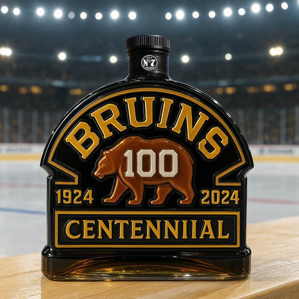 Boston Bruins 100th Anniversary Whiskey Bottle
