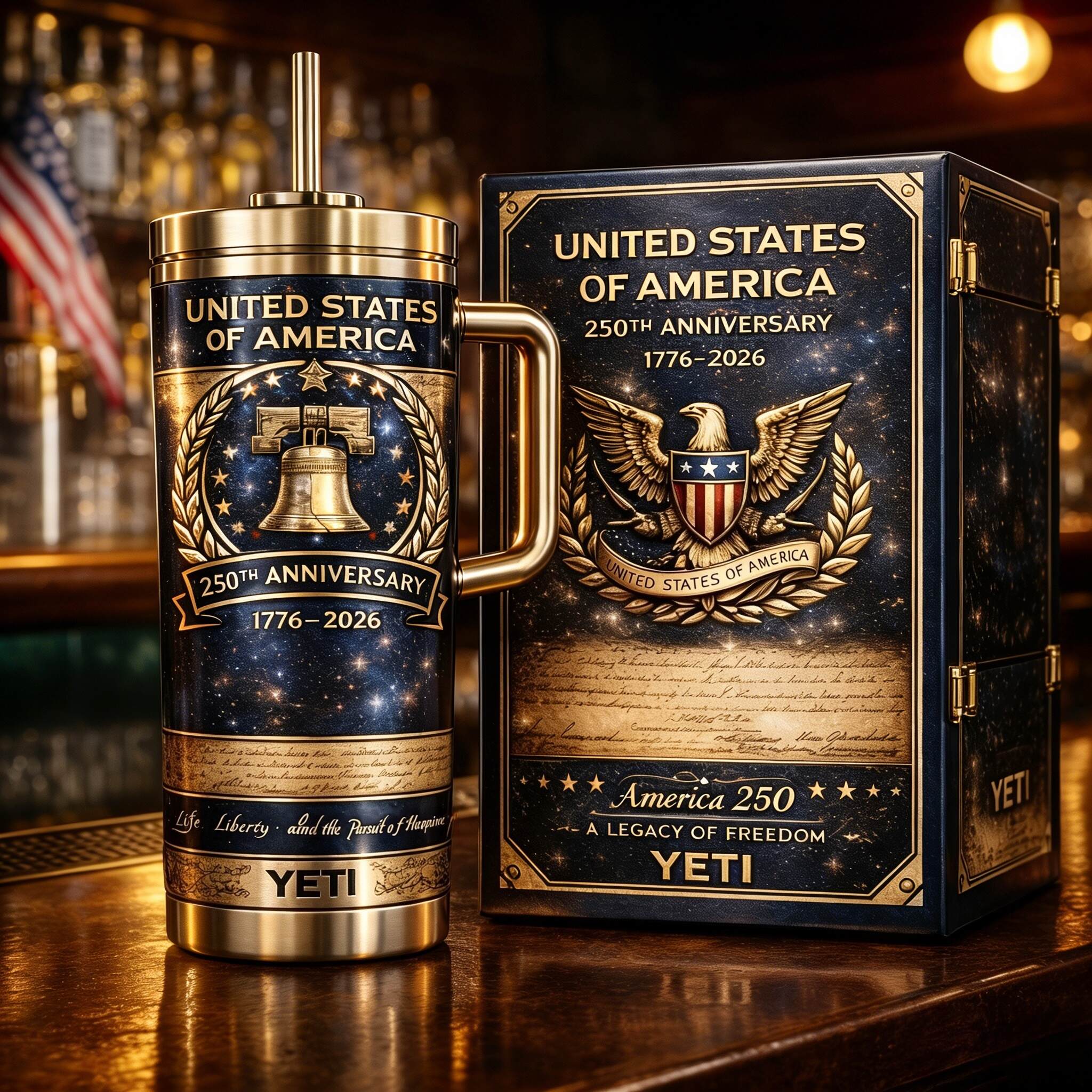 USA 250th Anniversary YETI Tumbler (1966–2026)