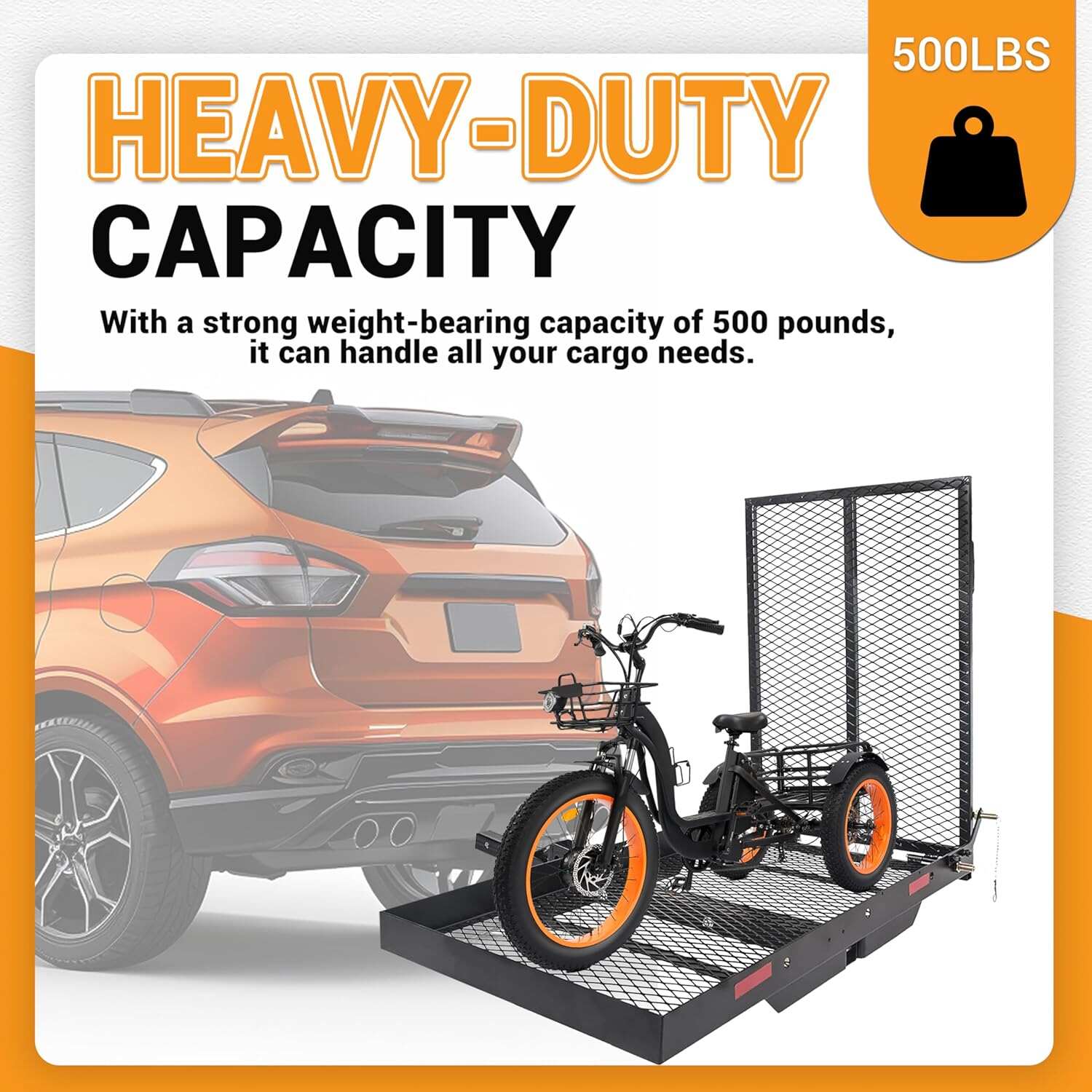 Mount Cargo Scooter Carrier Rack w/Foldable Ramp 3
