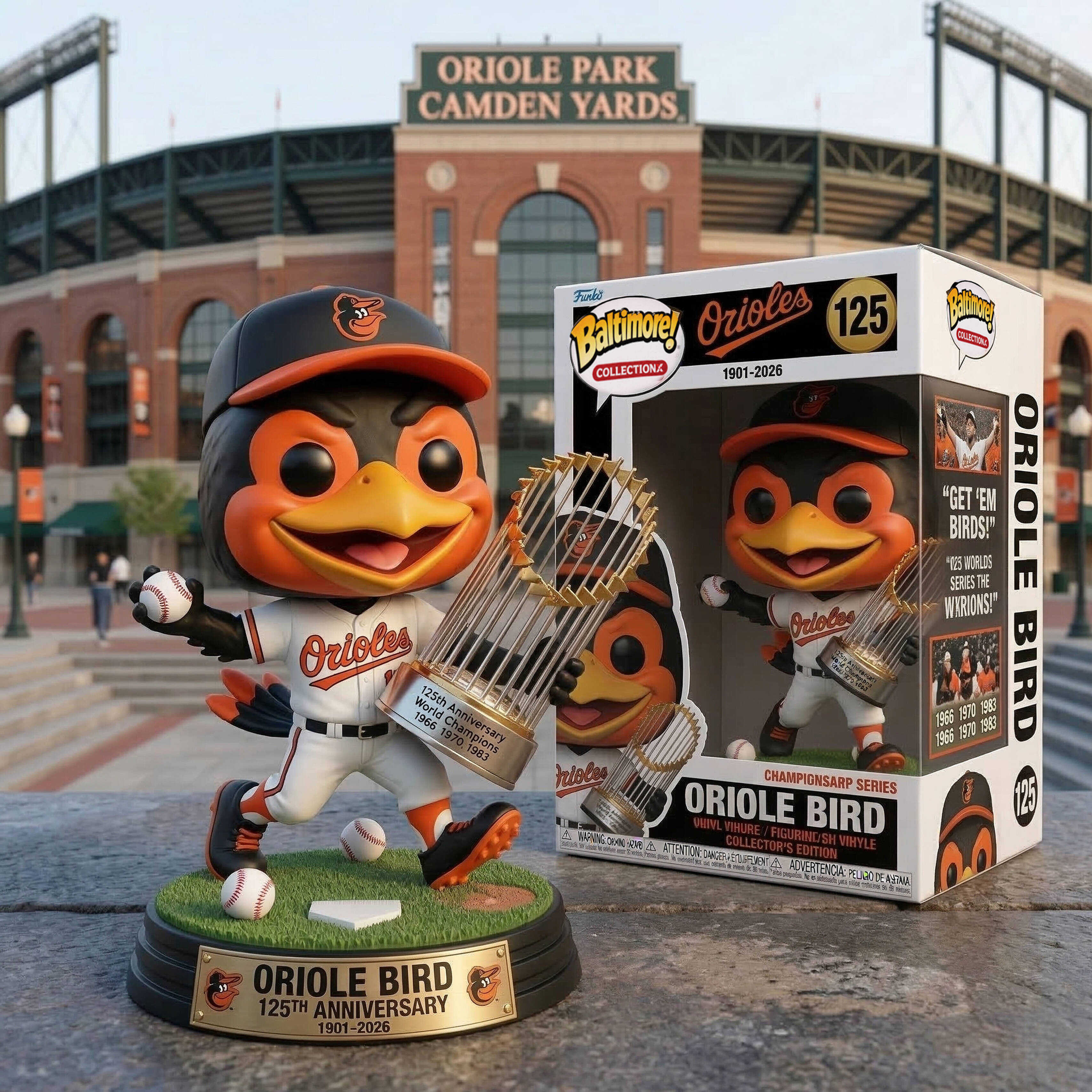 Baltimore Orioles Oriole Bird 125th Anniversary Collector Figure