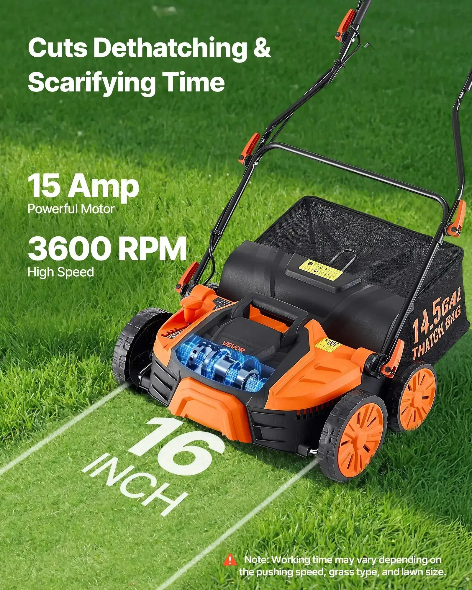 2-in-1 Electric Dethatcher and Scarifier Lawn Dethatcher 13-Inch /16inch  13 Amp