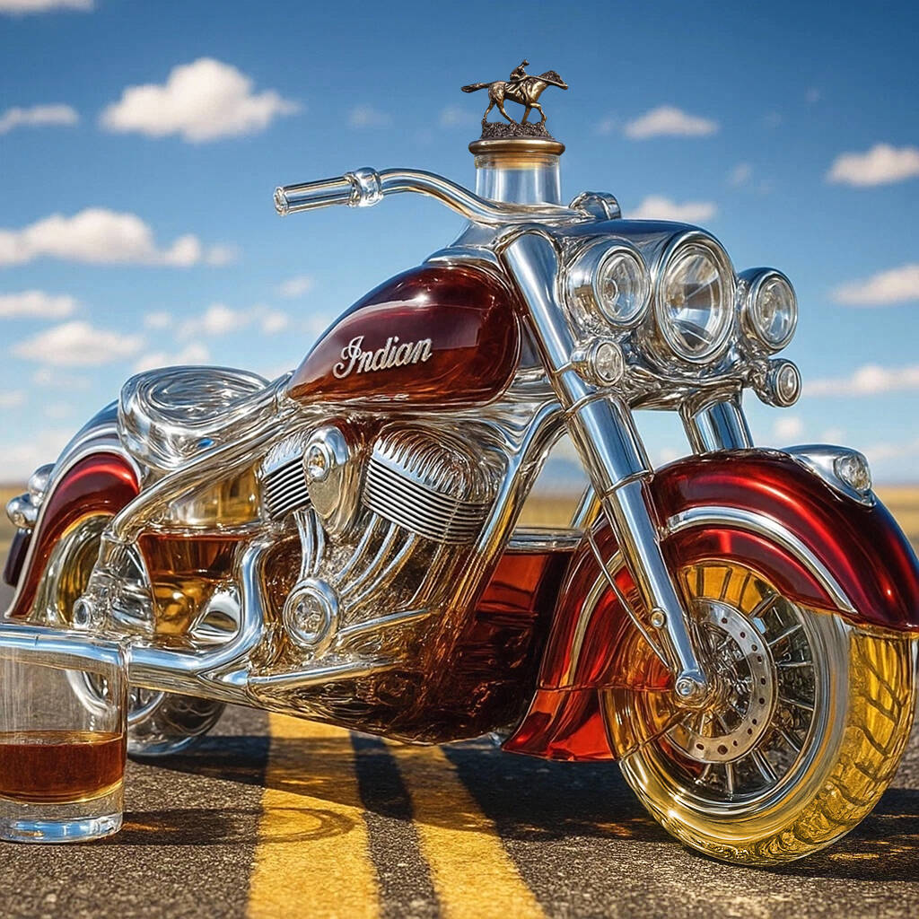 Indian motorcycle Whisky collector's bottle