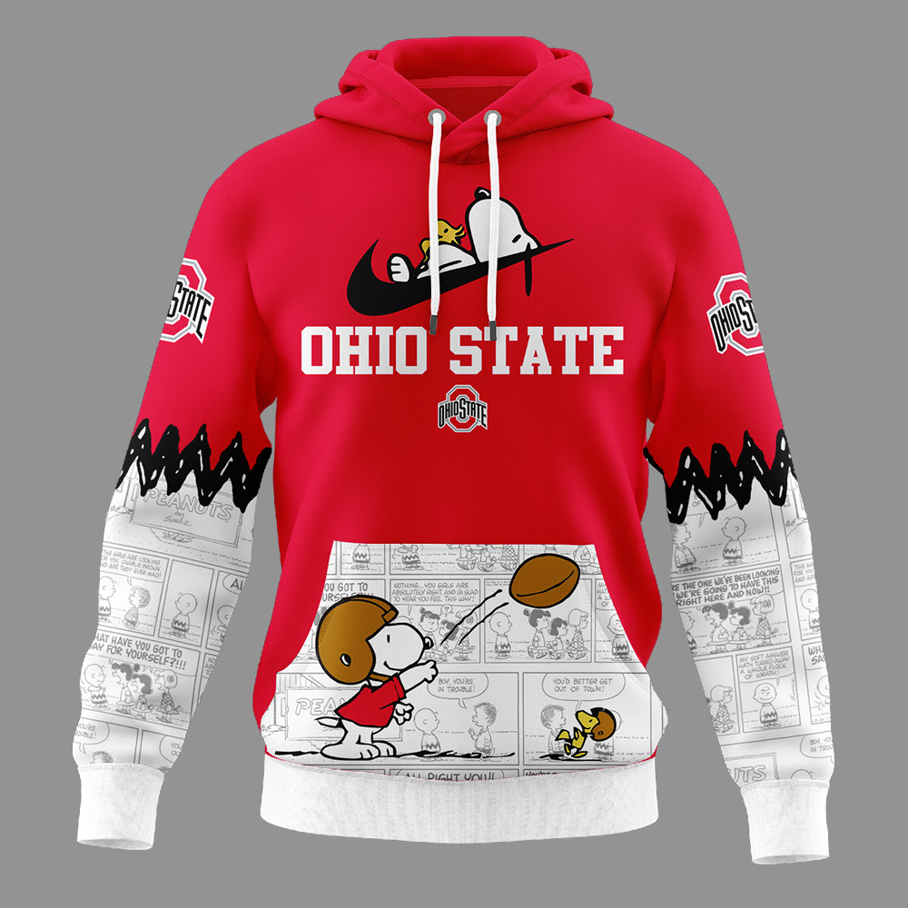 Ohio State Buckeyes | Premium NCAA Snoopy Peanuts Comic Hoodie MM