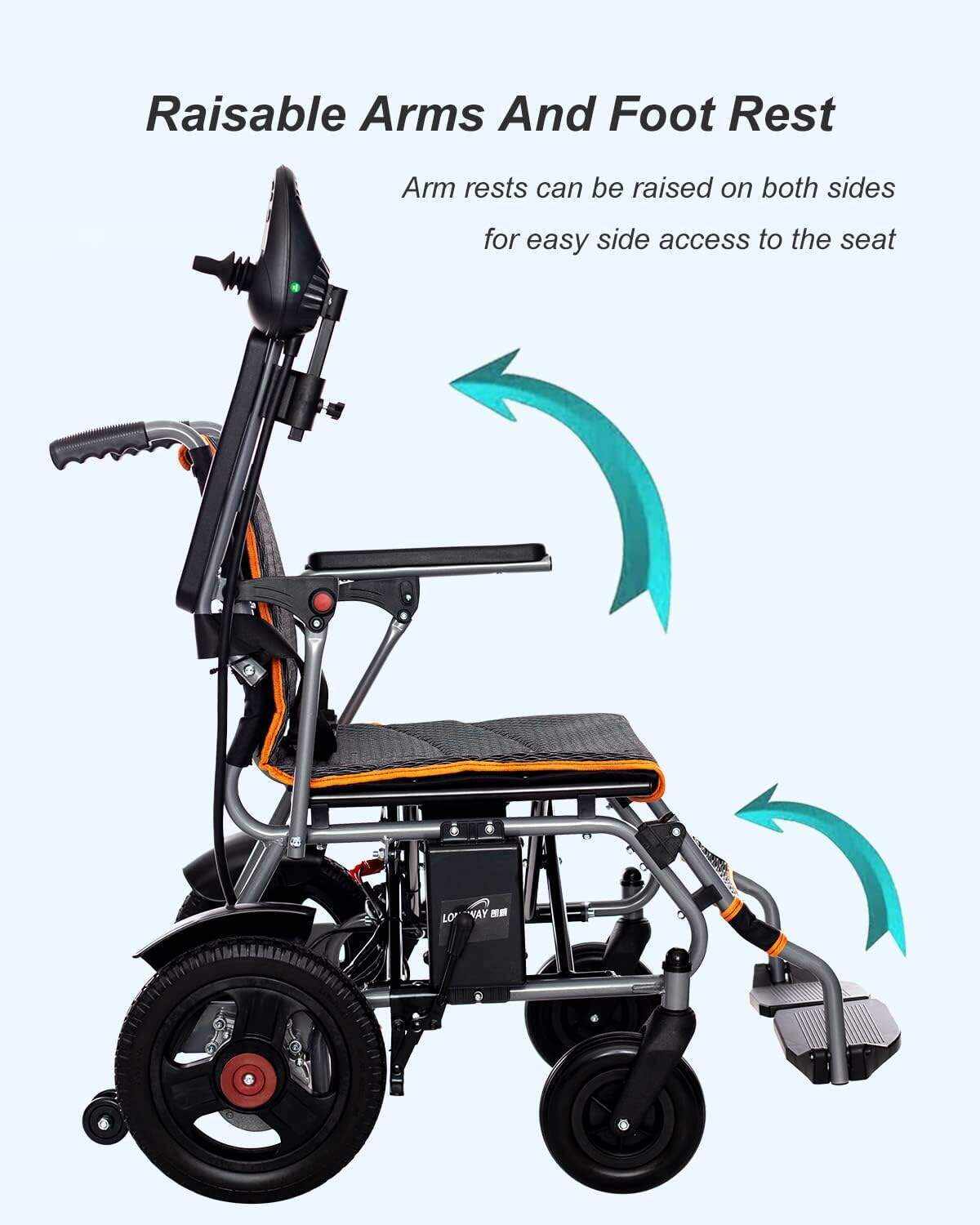 Havenland Portable Electric Wheelchair Lightweight Foldable for Adults Seniors, Intelligent Power Wheelchairs Motorized All Terrain Chair, Up to 9 Mile Range, 12AH Battery 66 pounds