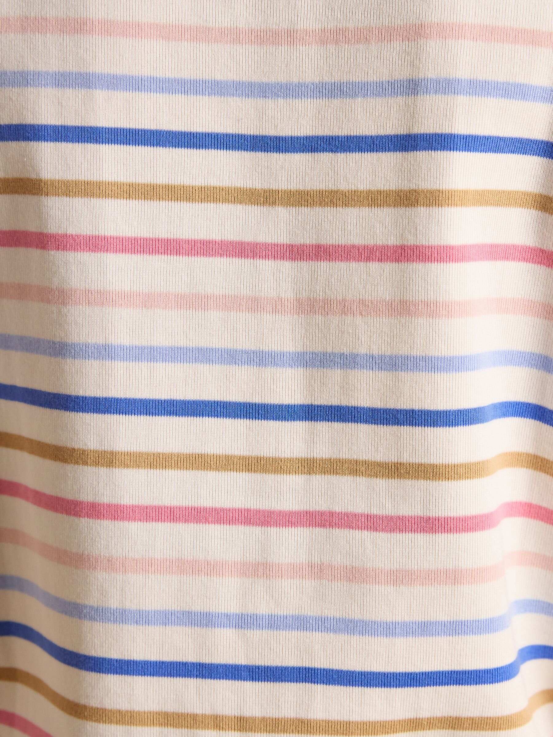 Harbour Cream/Navy Short Sleeve Boat Neck Breton Top
