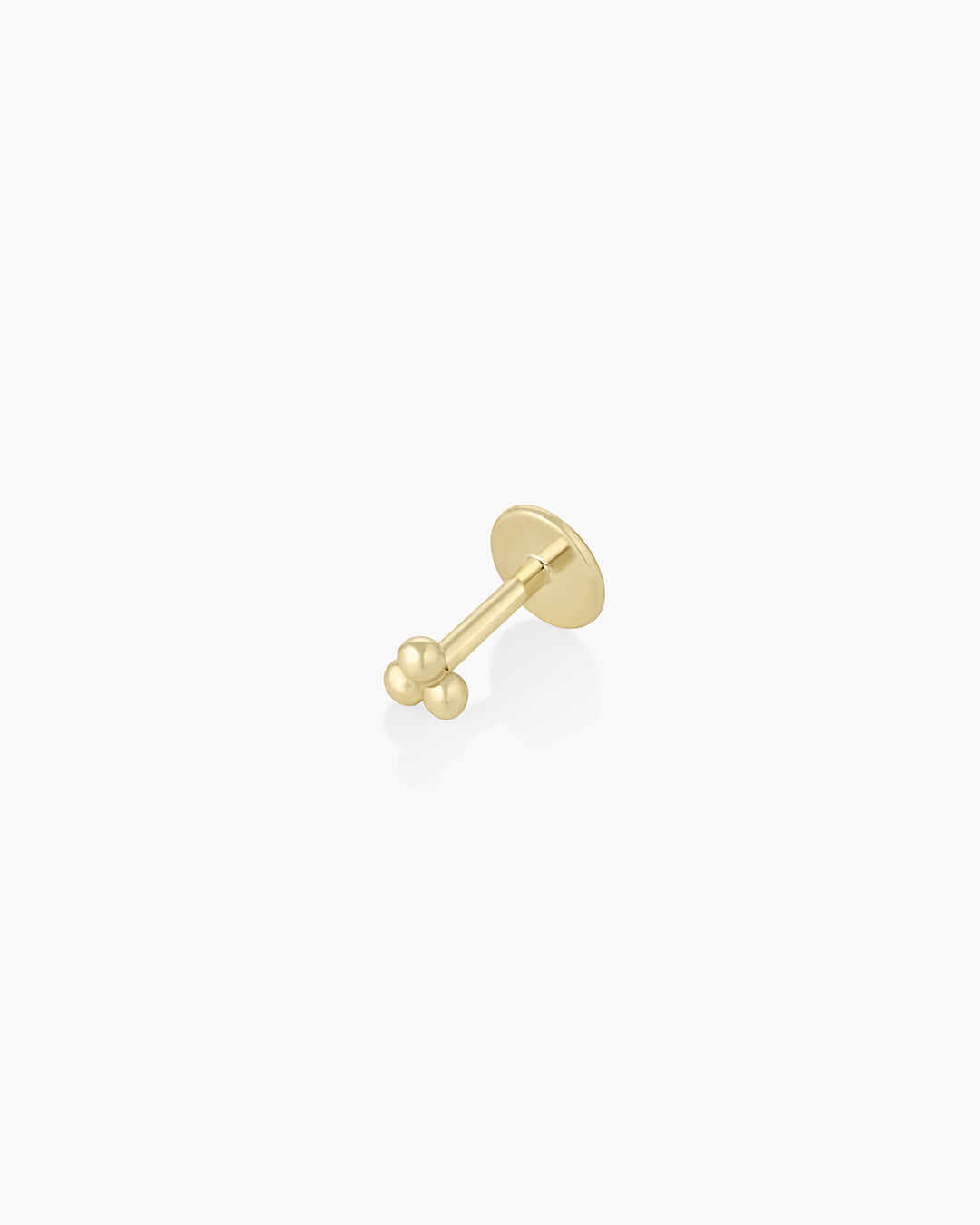 14k Gold Trio Flat Back Single Stud
