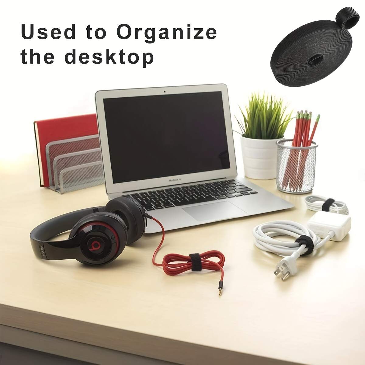 Cable Management Tie Down Straps, Adjustable Nylon Fastening Cable Straps, Reusable Cord Wrap And Hook Loop Cords Ties For Organizer Or Storage - 5M