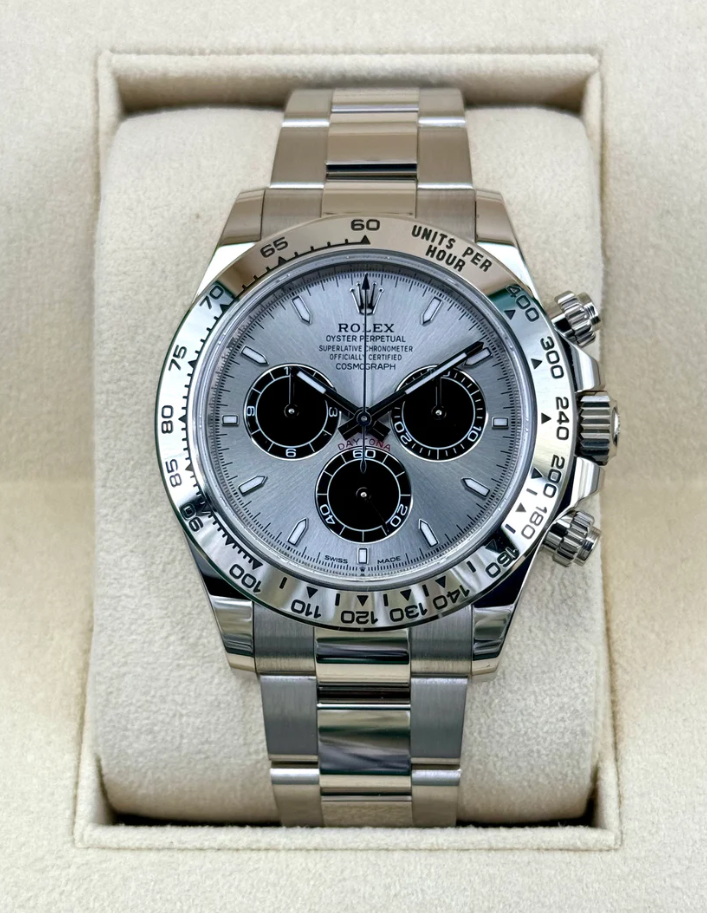 NEW 2025 Rolex Daytona 40mm 126509 White Gold Silver Ghost Dial