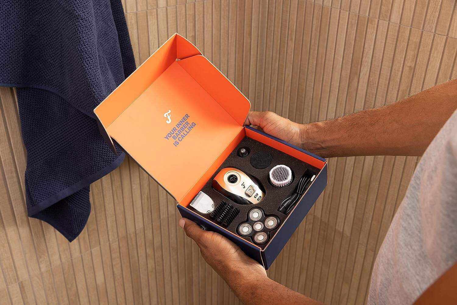 FlexSeries Shaving Kit - Head Shaver for Bald Men, Wet & Dry Electric Skull Shaver, Waterproof Rotary Blades, Cordless, Rechargeable, Includes Clippers, Guards, Nose/Ear Trimmer from Freebird