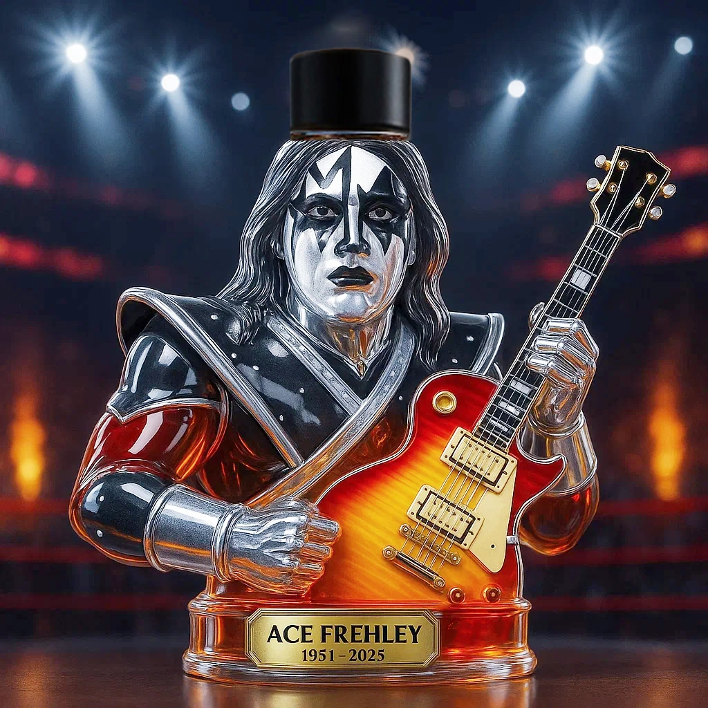 🕯️KISS-ACE FREHLEY COMMEMORATIVE WHISKEY BOTTLE