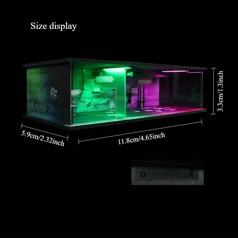 1:64 Scale Night City Street Diorama Display Case with LED Lighting – Premium Dust-Proof Showcase for Diecast Cars