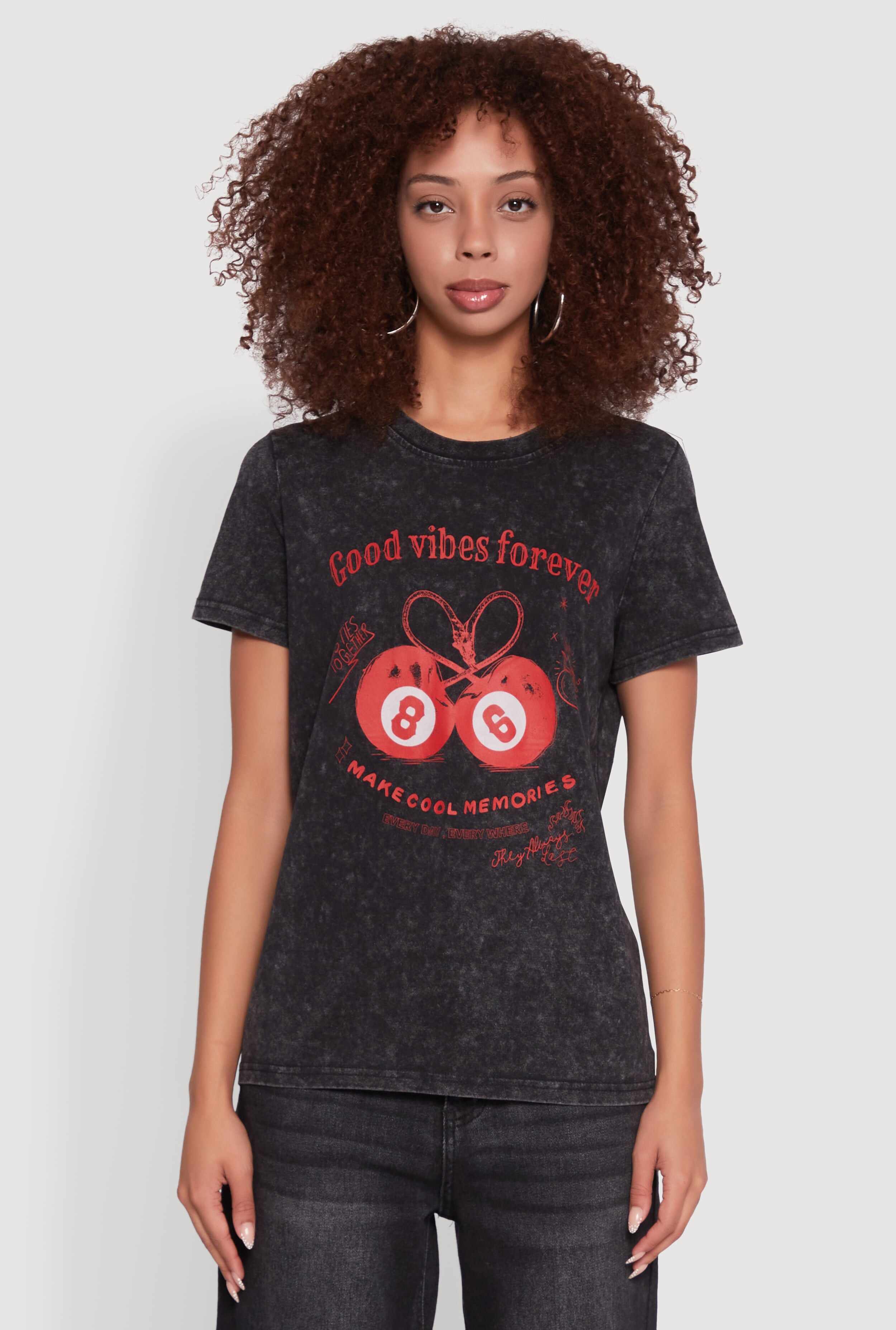 Mineral Wash Good Vibes Forever Graphic Tee