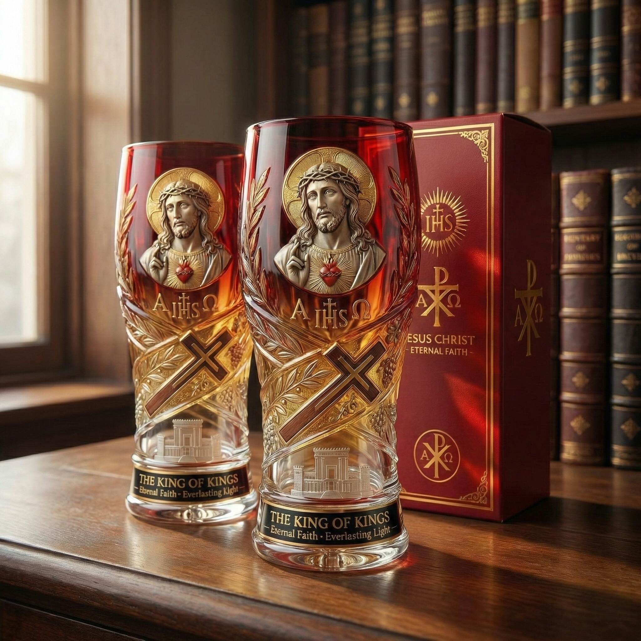 Jesus Christ Blessing Glass