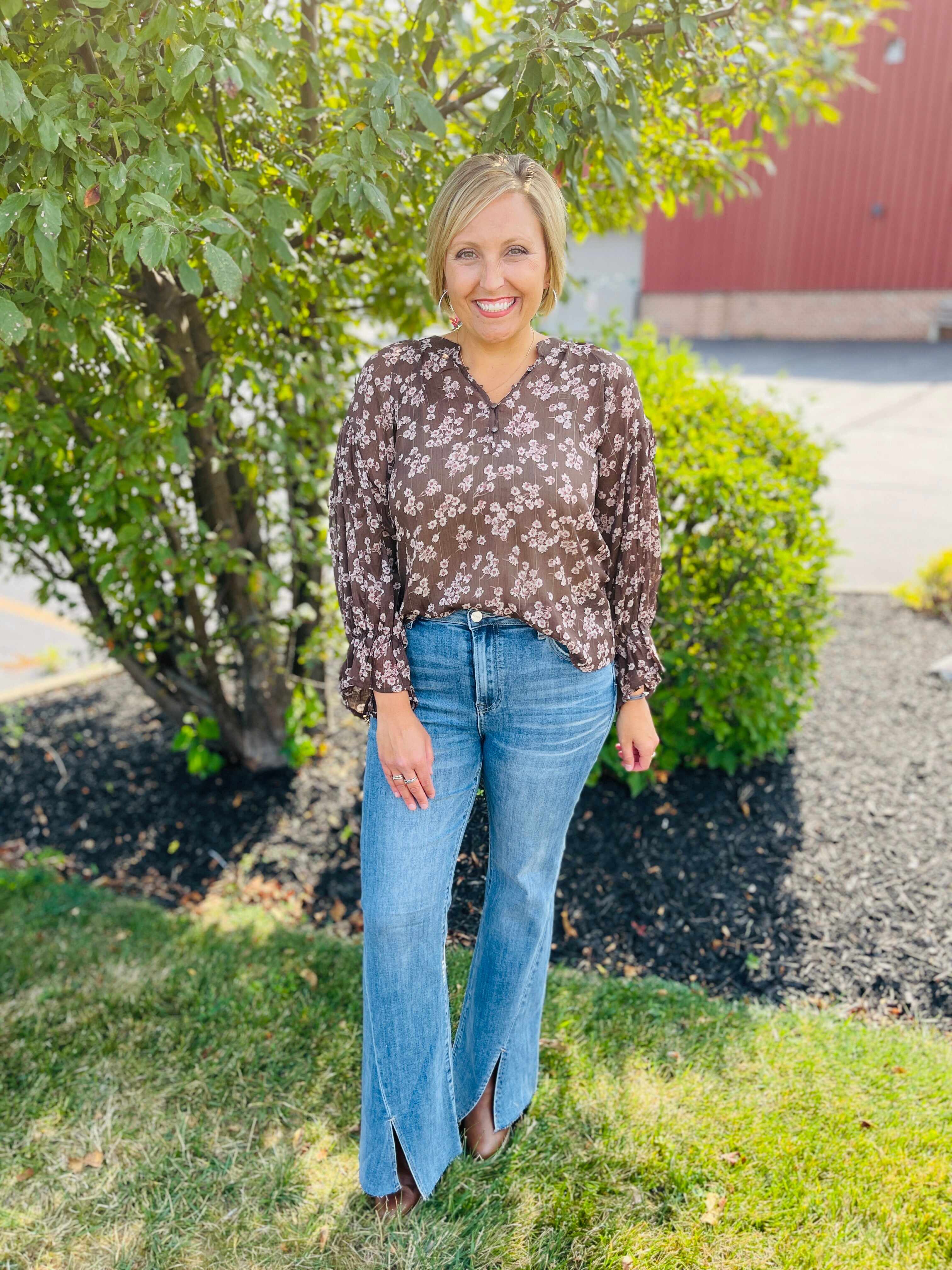 Risen Plus/Reg Hi-Rise Twist And Shout Your Love Flare Jeans