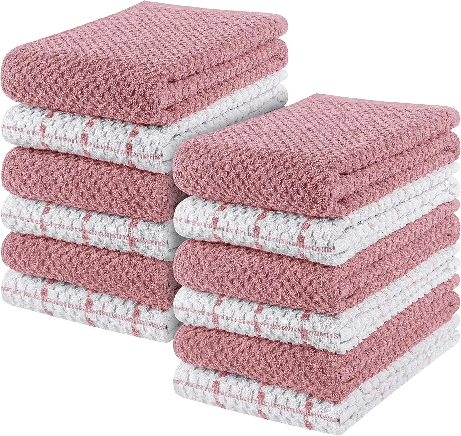 Kitchen Towels 12 Pack, 15 x 25 Inches, 100% Ring Spun Cotton Super Soft and Absorbent Linen Dish Towels, Tea Towels and Bar Towels Set (Black)