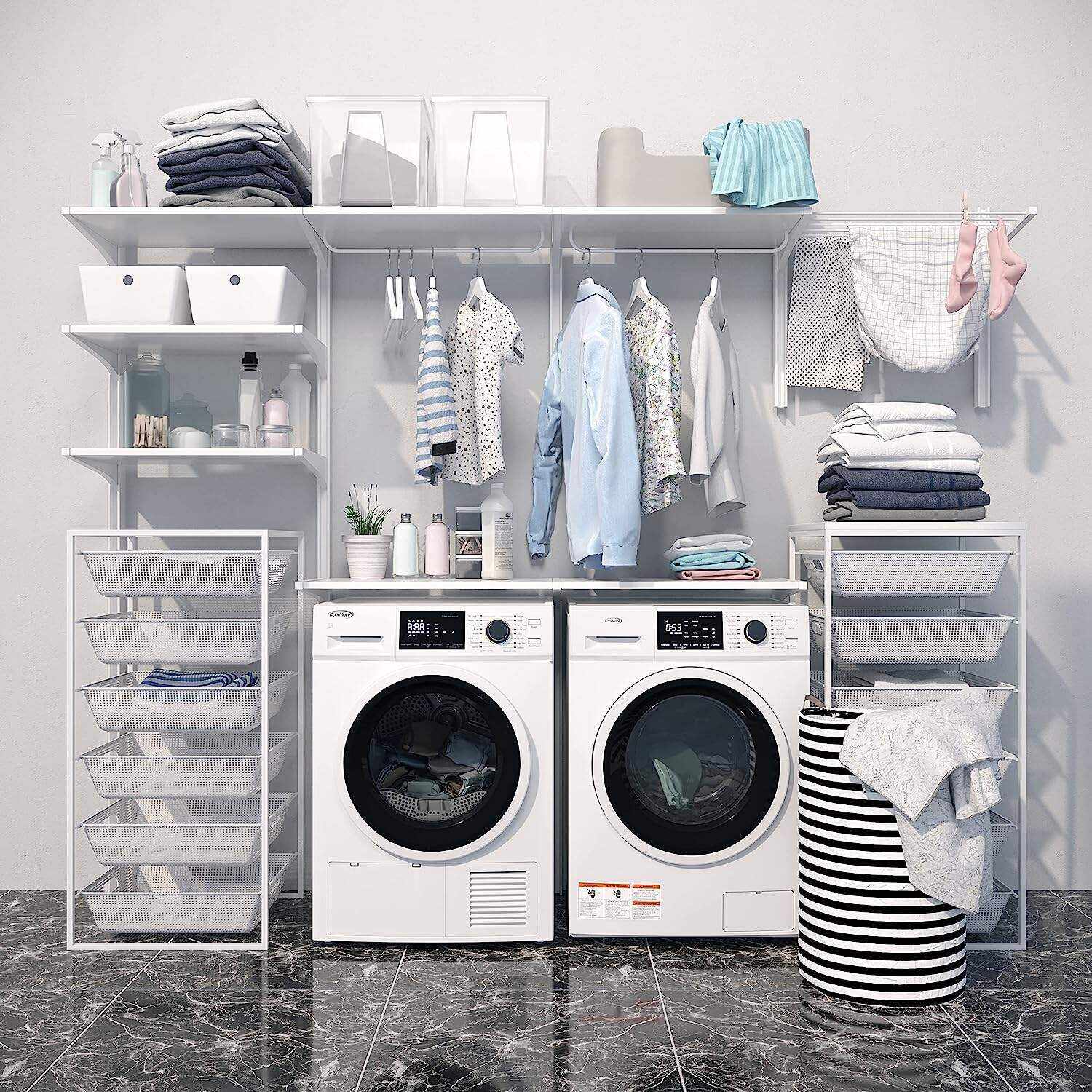 Front Load Machine, 2.7 Cu. Ft, Space Saving Unit with 20-Minute Quick, 12 Washing Cycles, Quiet Inverter Motor [120V], Medium (24