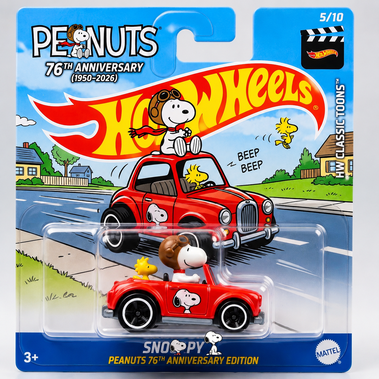 Hot Wheels Peanuts 76th Anniversary Snoopy Car