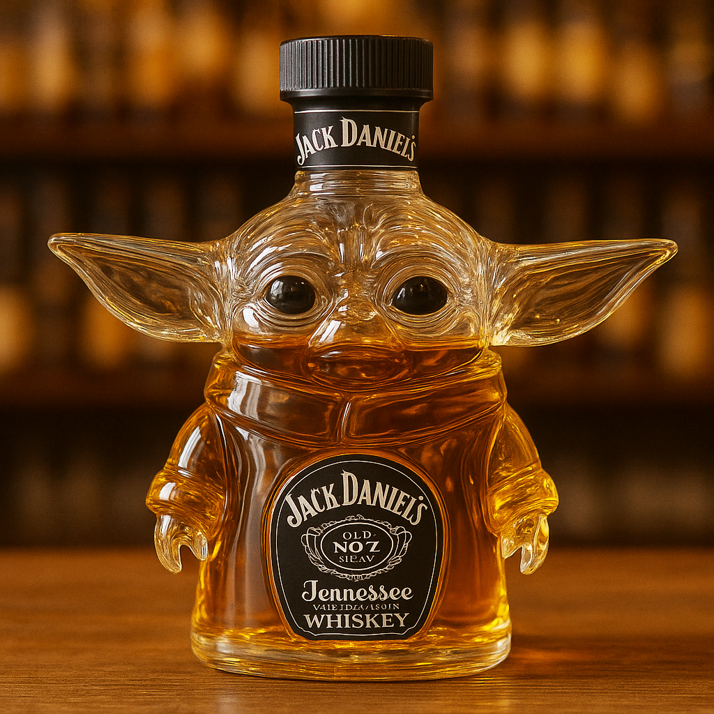 Grogu Whiskey Bottle
