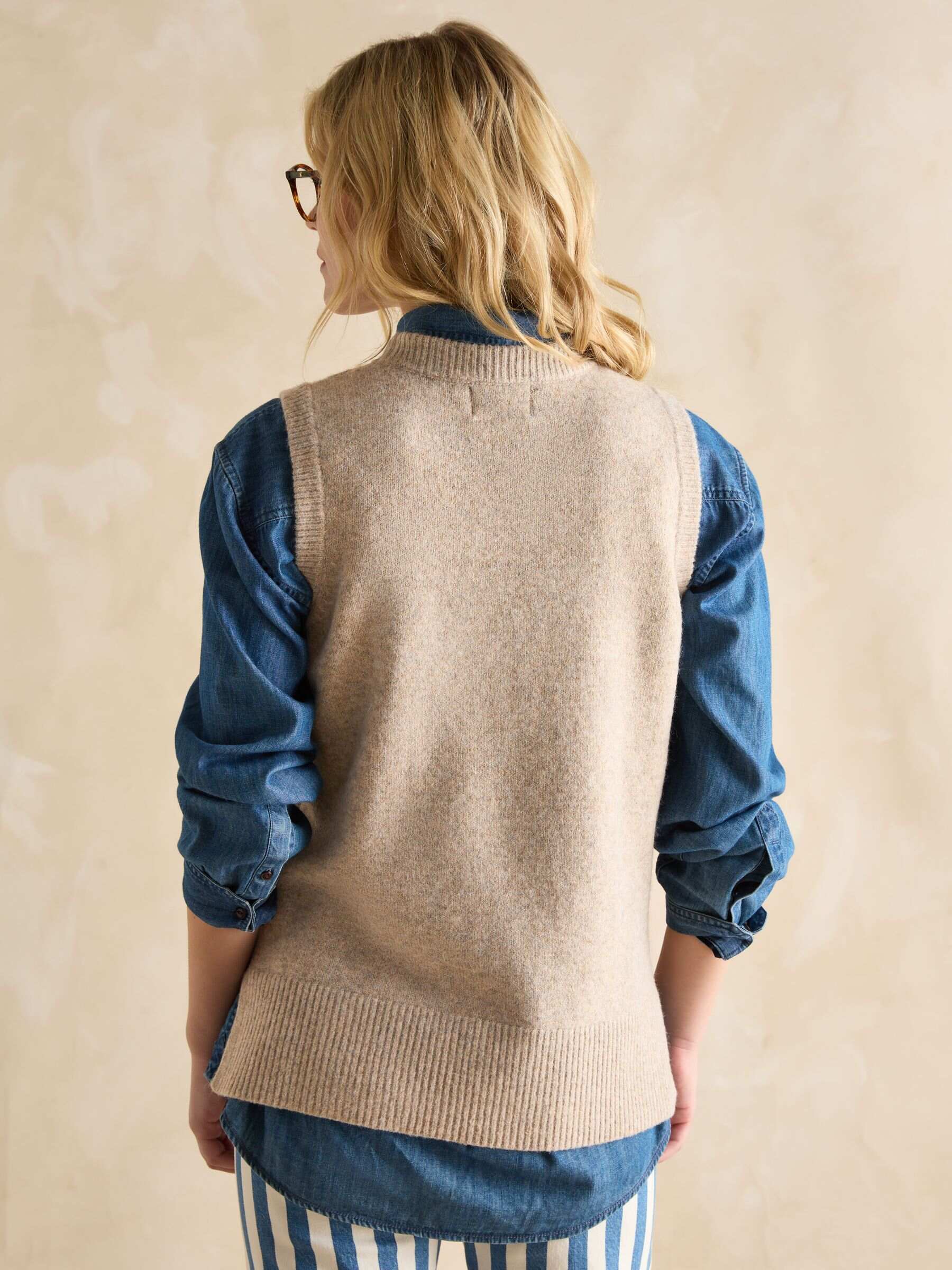 Holly Camel Brown Knitted Vest
