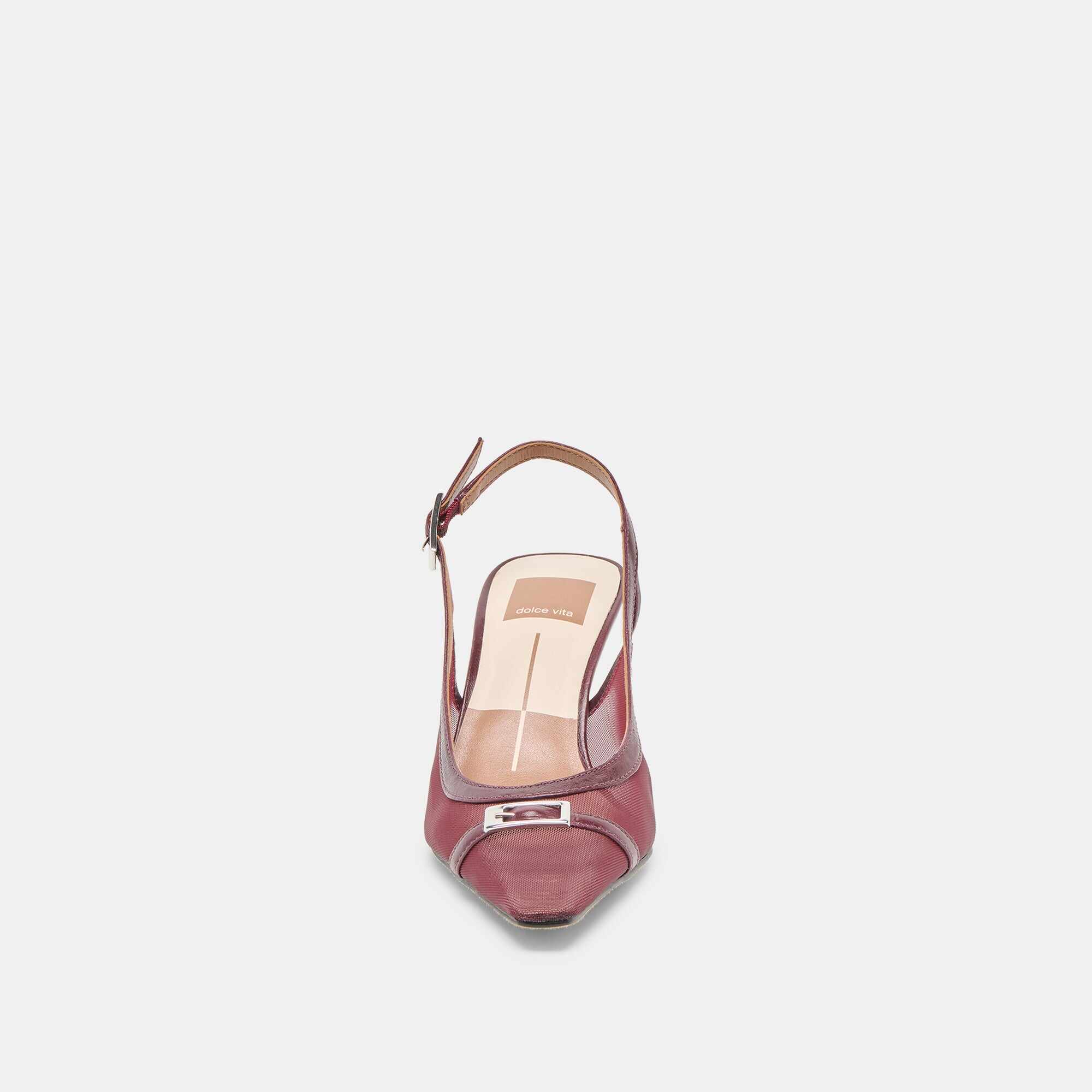 LORINE HEELS BURGUNDY MESH
