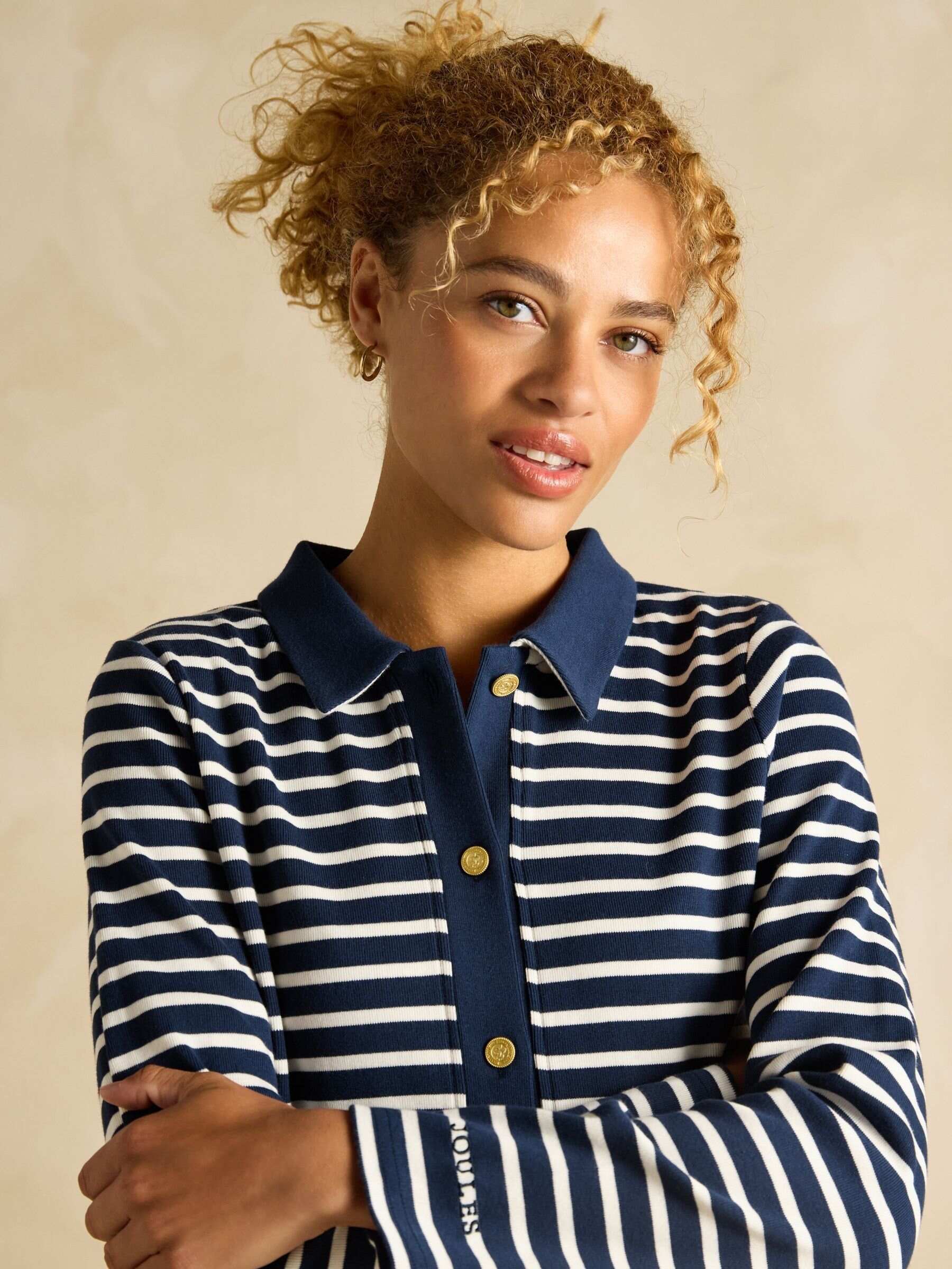 Premium Ribbed Navy Jersey Cardigan