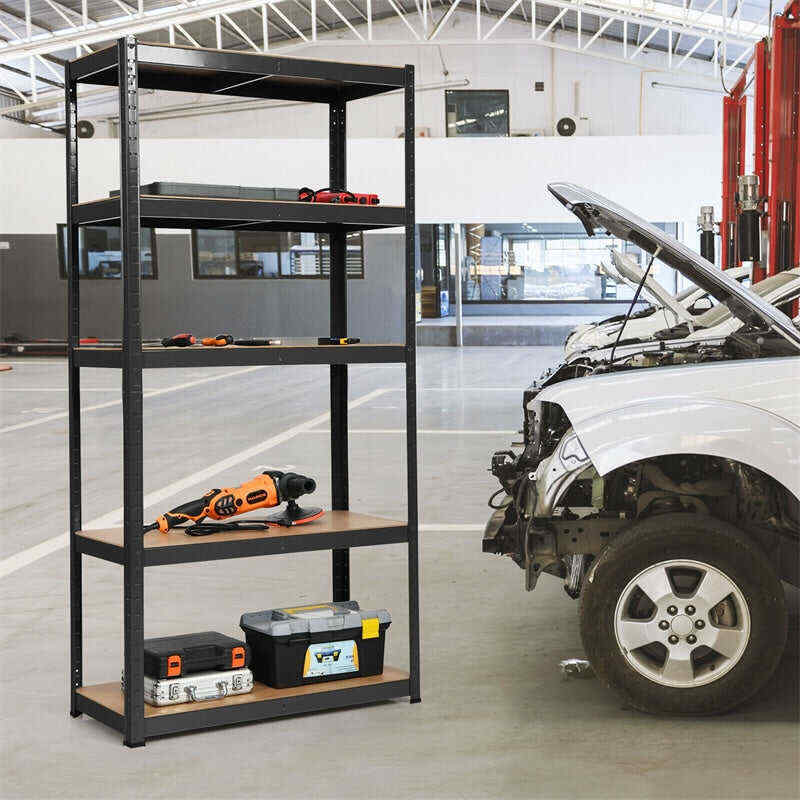 72 Inch 5-Shelf Steel Garage Storage Rack Display Stand with Adjustable Shelves