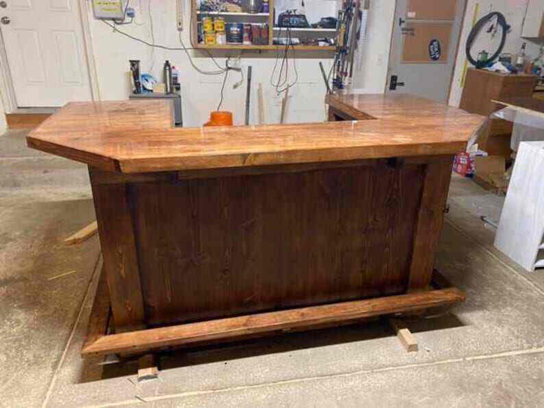 U shape solid wood bar indoor Bar