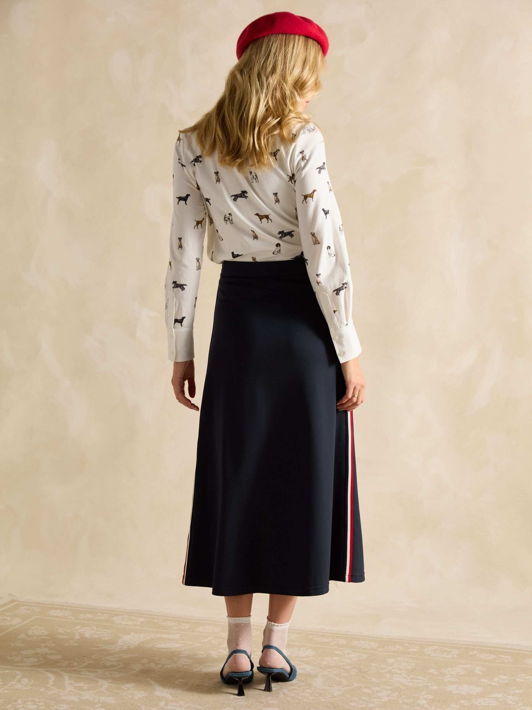 Pia Navy Blue Ponte Jersey Skirt