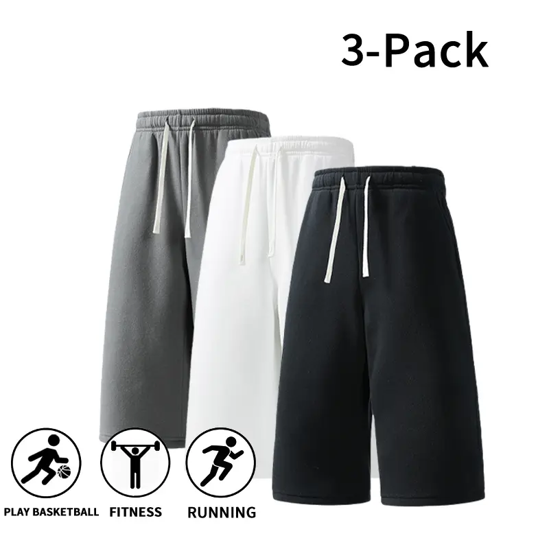 🔥Last Day 69% OFF ✨3-Pack Soft Stretch Wide Leg Capri Sweatpants
