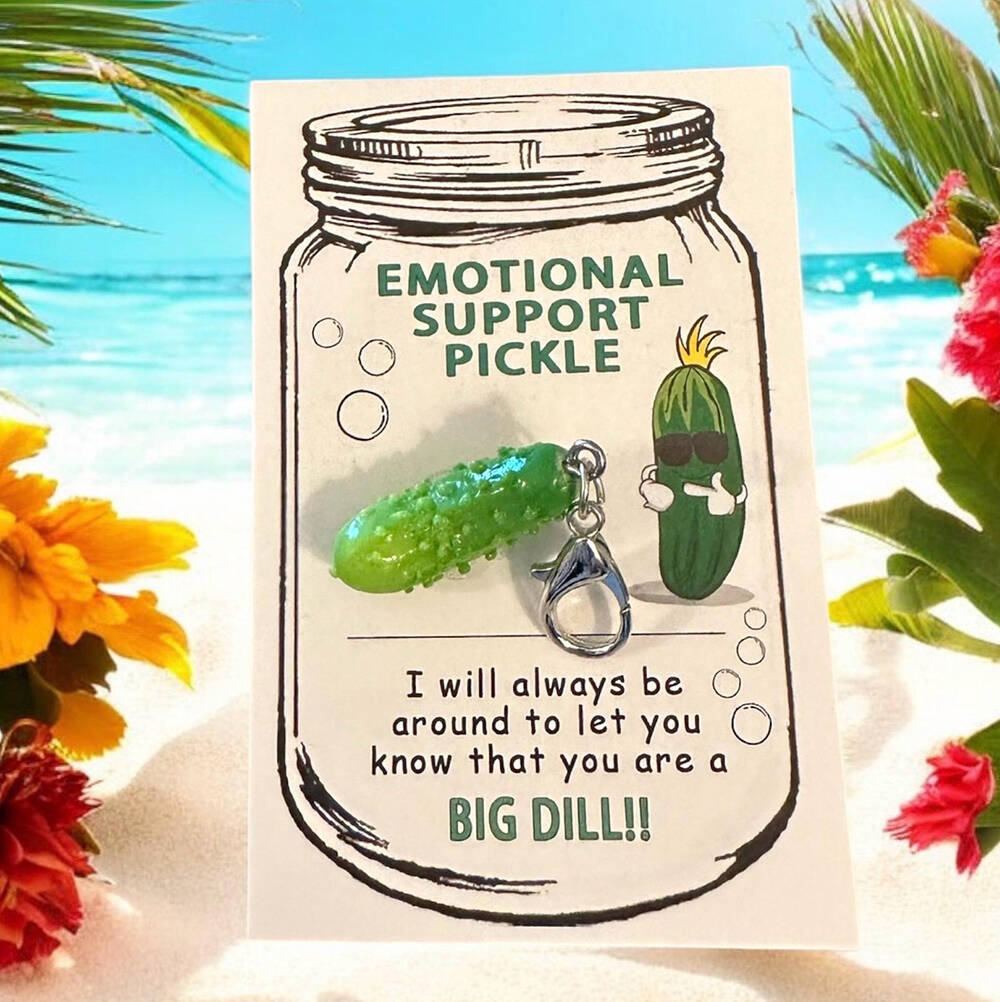 Emotional Support Pickle Keychain