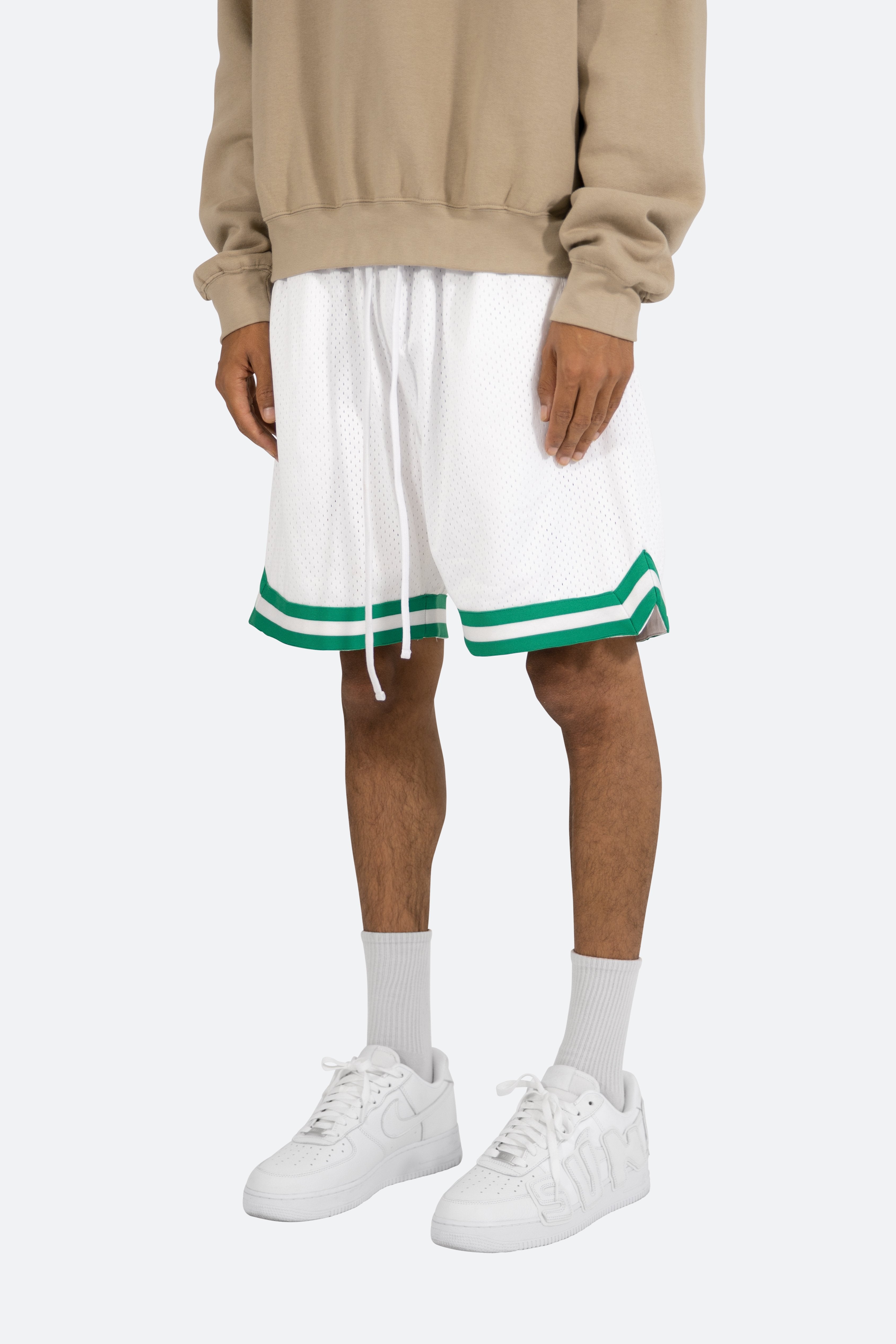 Basic Basketball Shorts - White/Green