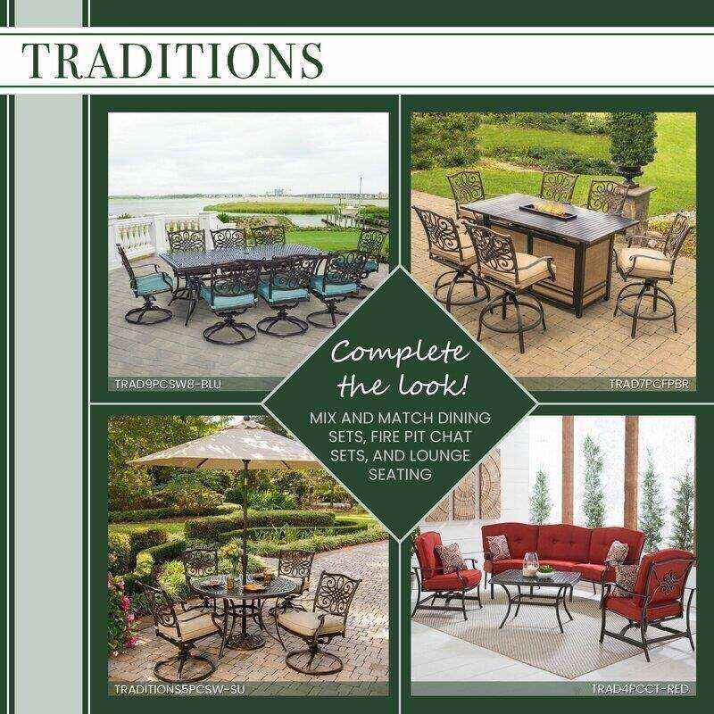 Bucci Round 6 - Person 56'' Long Aluminum Bar Height Dining Set with Cushions