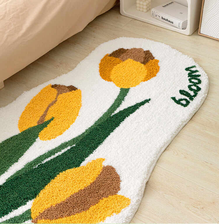 Yellow Tulip Bedroom Runner Mat