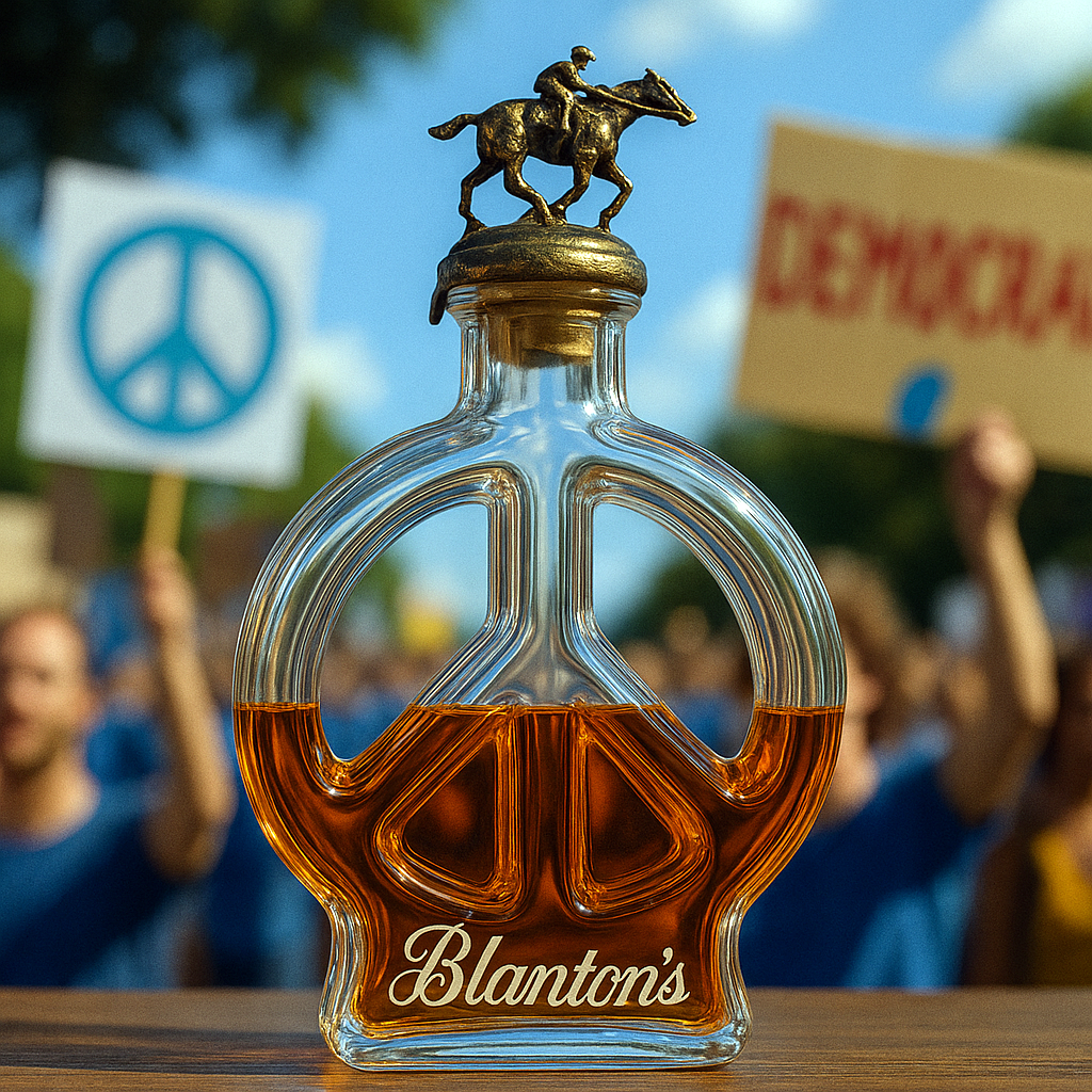 Peace & Love Whiskey Bottle