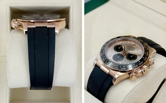 NEW 2025 Rolex Daytona 40mm 126515LN Rose Gold Oysterflex Sundust Dial