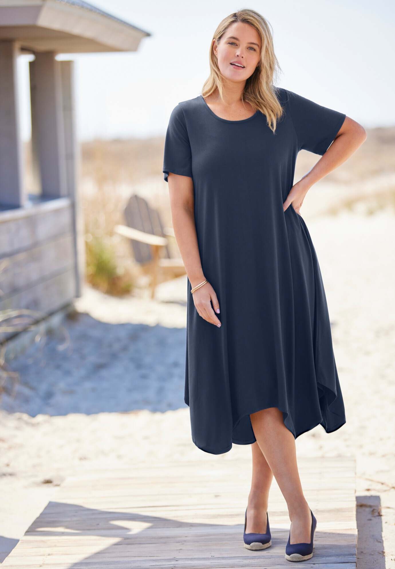 Drape Hem Dress