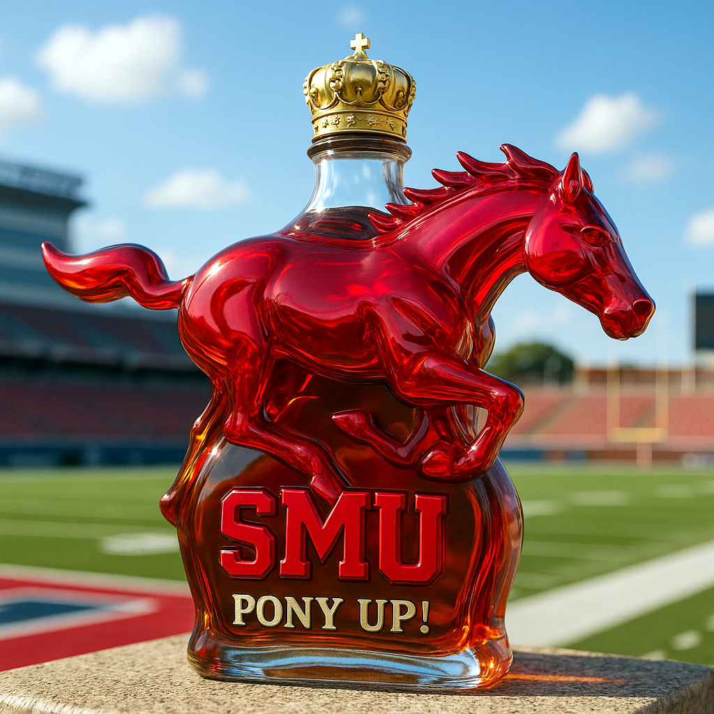 SMU Mustangs Limited-Edition Whiskey Bottle