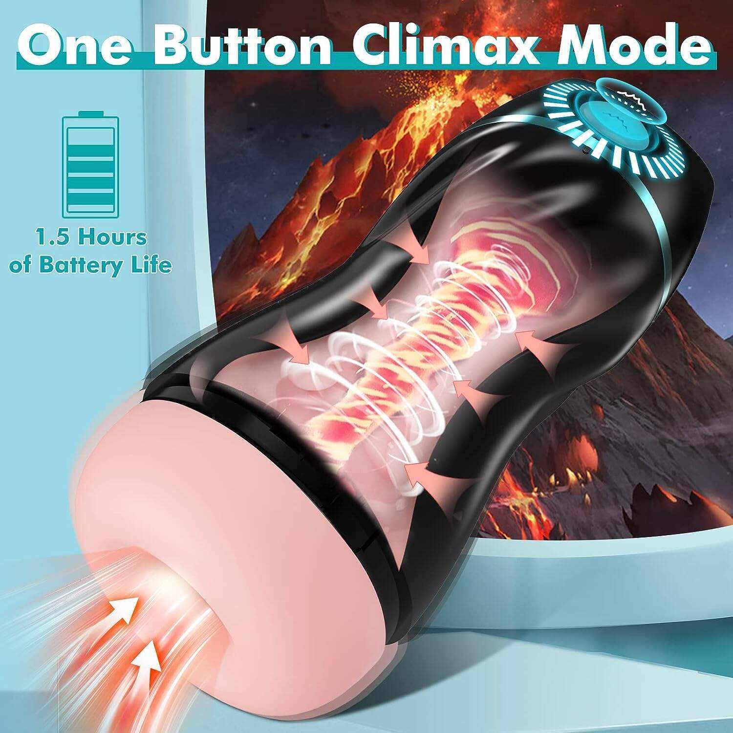 Automatic Sucking Male Masturbators - Upgraded 7 Vibration & Suction Hands Free Pocket Pussy Male Stroker with 3D Realistic Textured, Blowjob Toy Mens Adult Male Sex Toys for Men (Black)