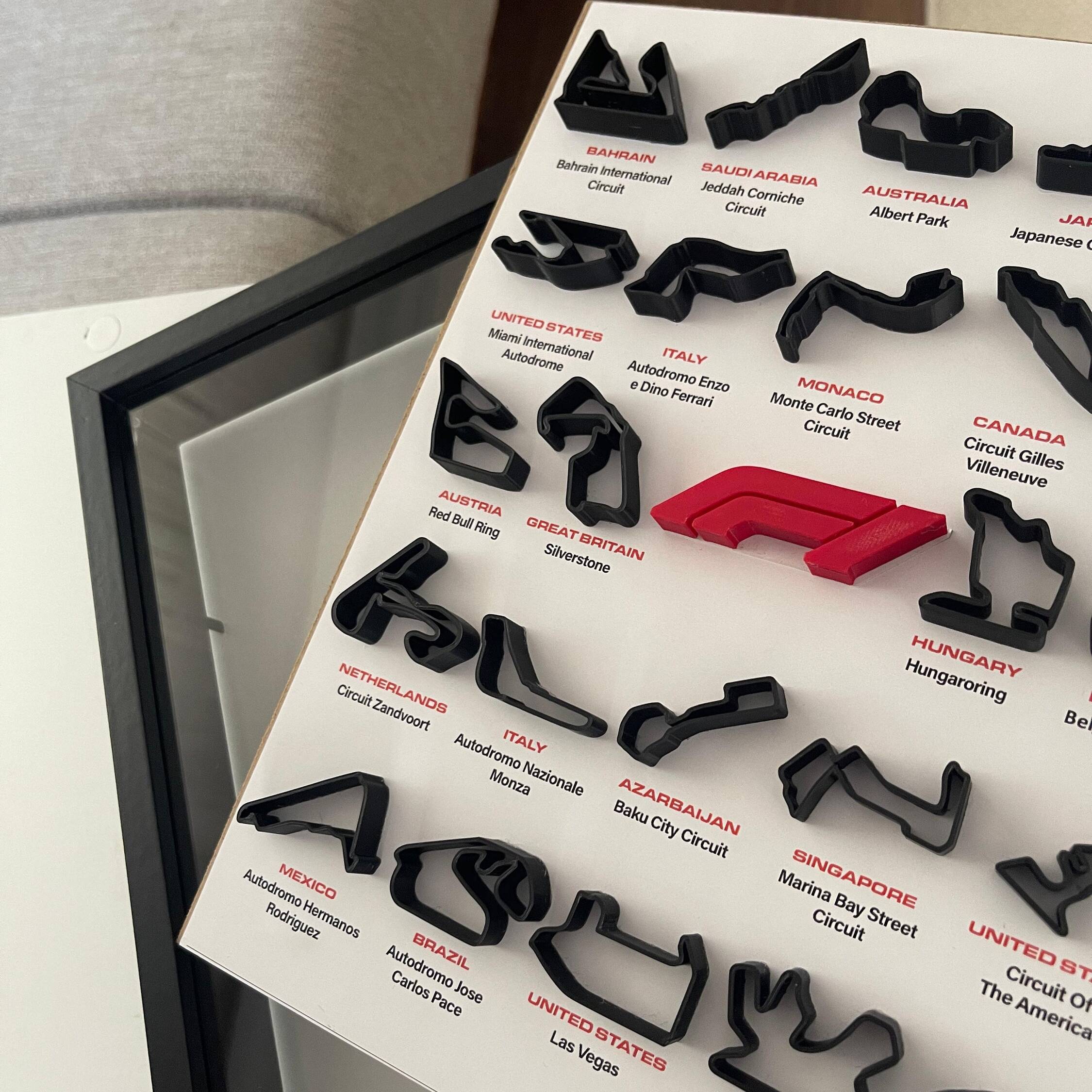 F1 2024 Season Race Tracks - Formula 1 Framed - Formula 1 Collection