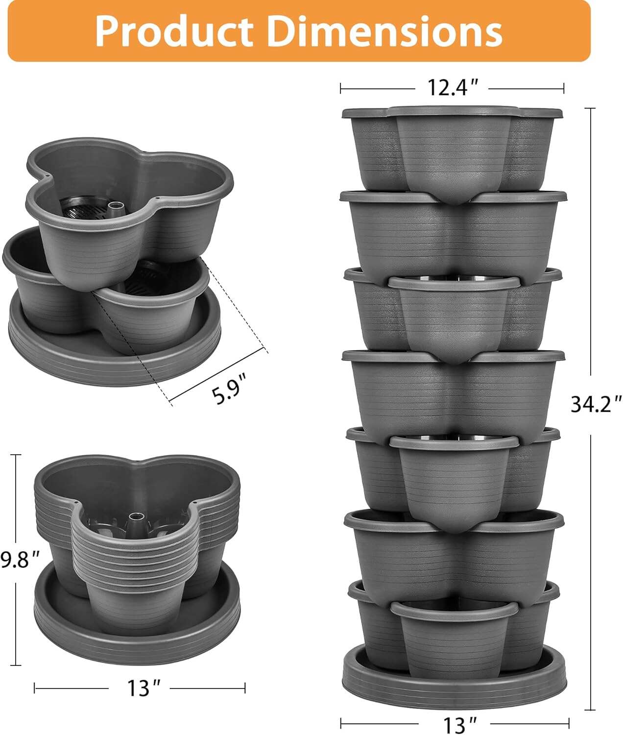 VECELO 7 Tier Vertical Garden Planter
