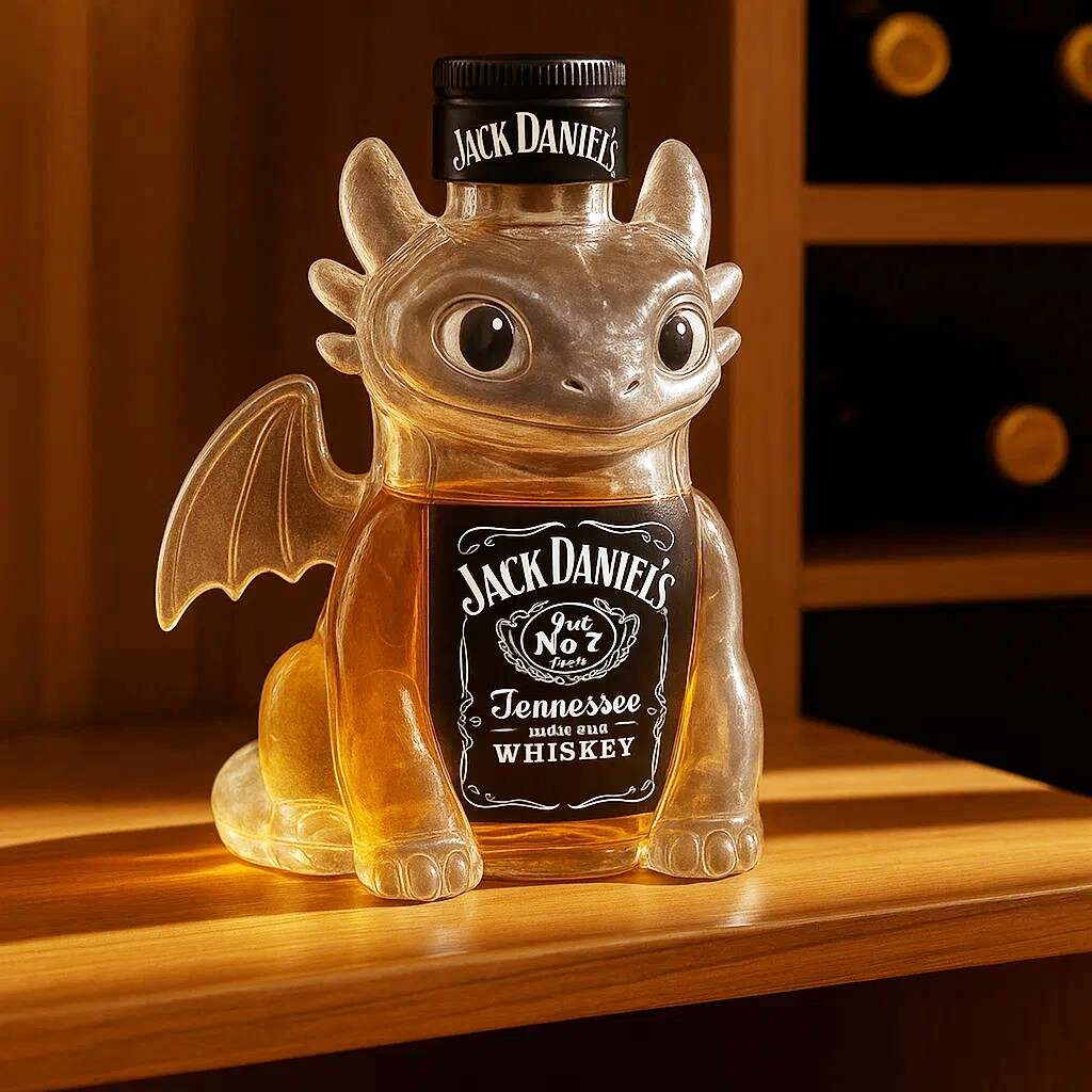 Toothless Night Fury Whiskey Bottle