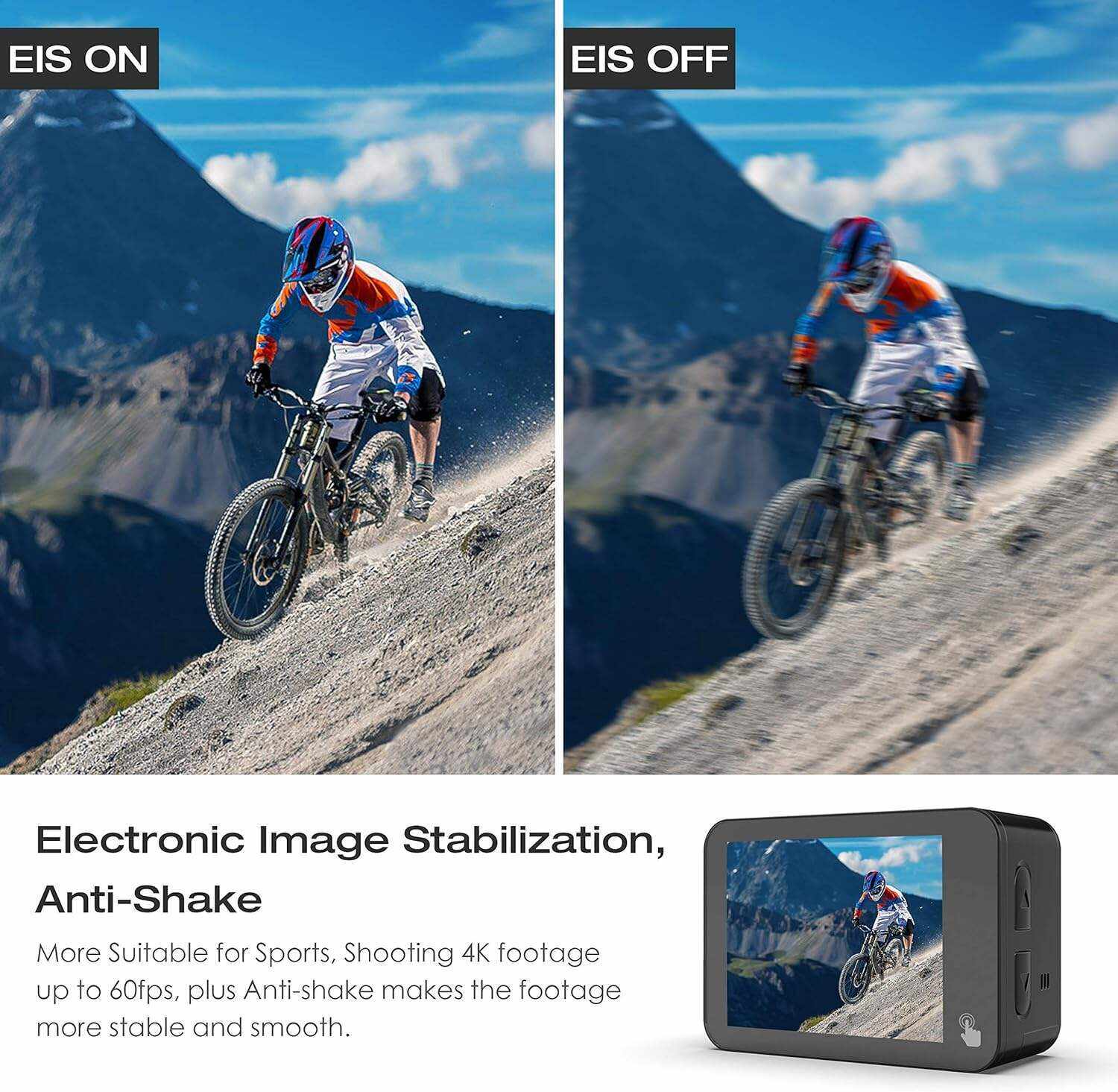 Underwater Camera,24MP 40m WiFi Dual Color Screen Action Camera 4K For Snorkeling Sports,Waterproof Camera with Bike Helmet,EIS Stabilization,170° Wide Angle,4X Zoom,2 Batteries and Mounting Kits