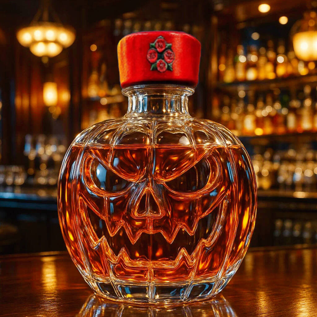 Evil Jack-O-Lantern Whiskey Bottle