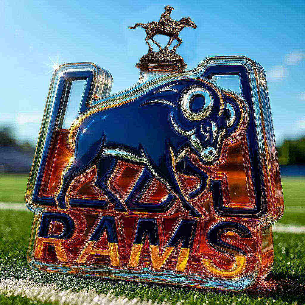 LA Rams Whiskey Bottle