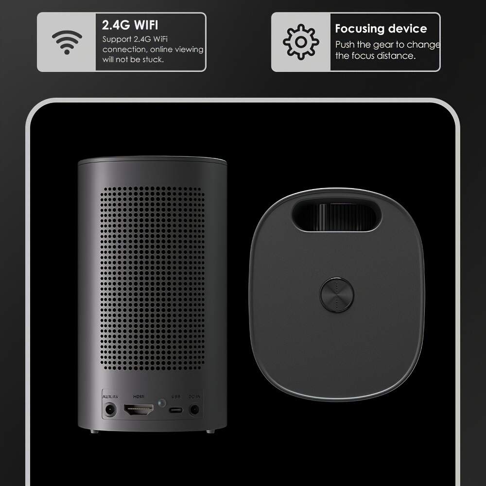 1pc Smart Projector,Mini Projector  120 ANSI Lumen Portable Projector WiFi,Android TV 7.1, 100'' Image,5000+ Apps, Movie Projector, Home Theater