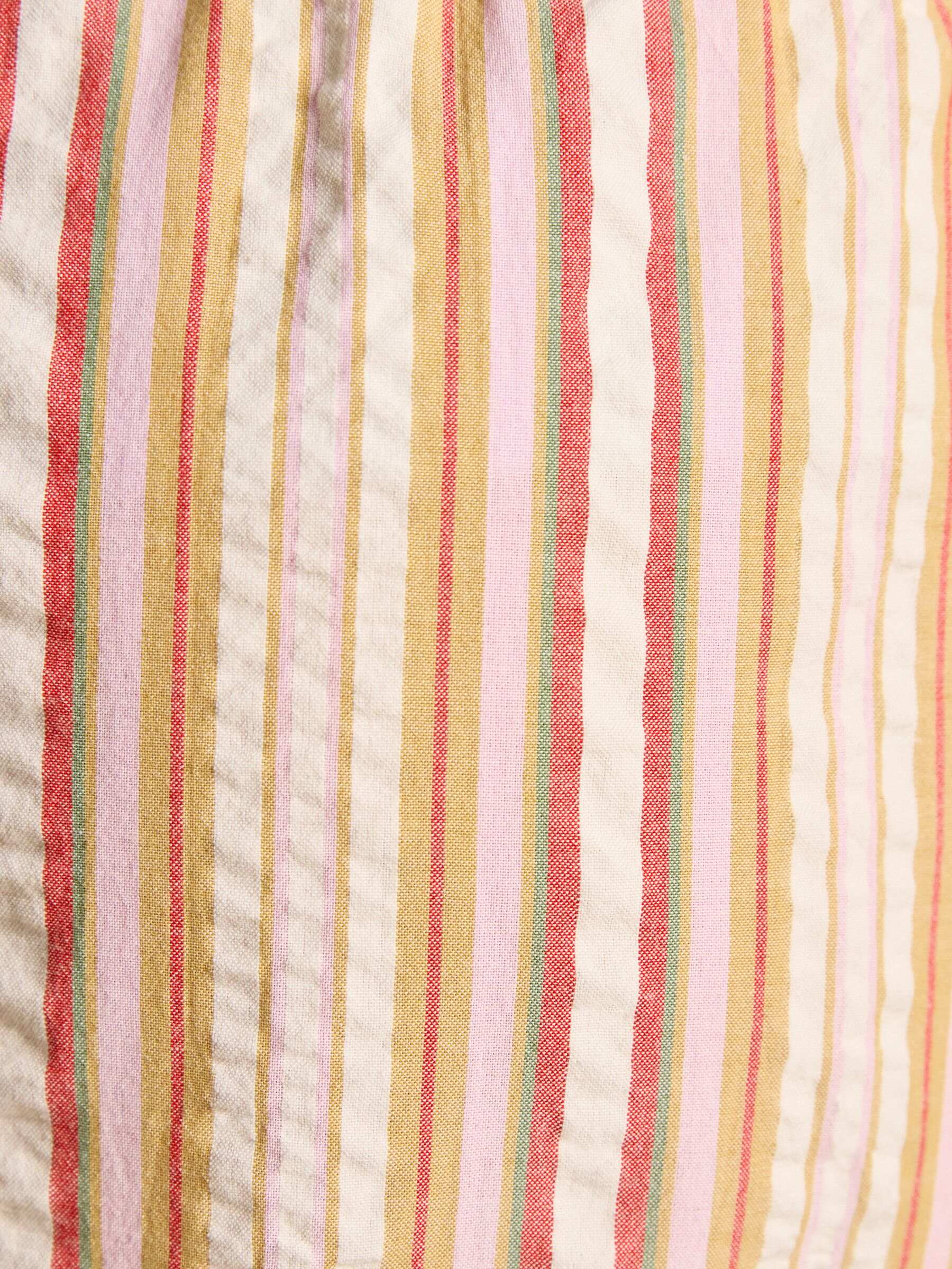 Hallie Orange Stripe Pull-On Cotton Trousers