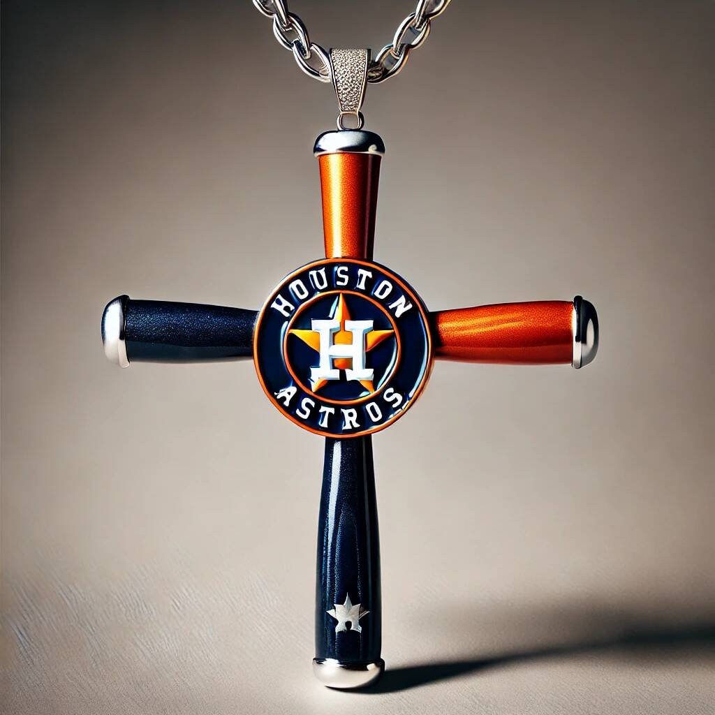 Baseball Team Bat Cross Pendant
