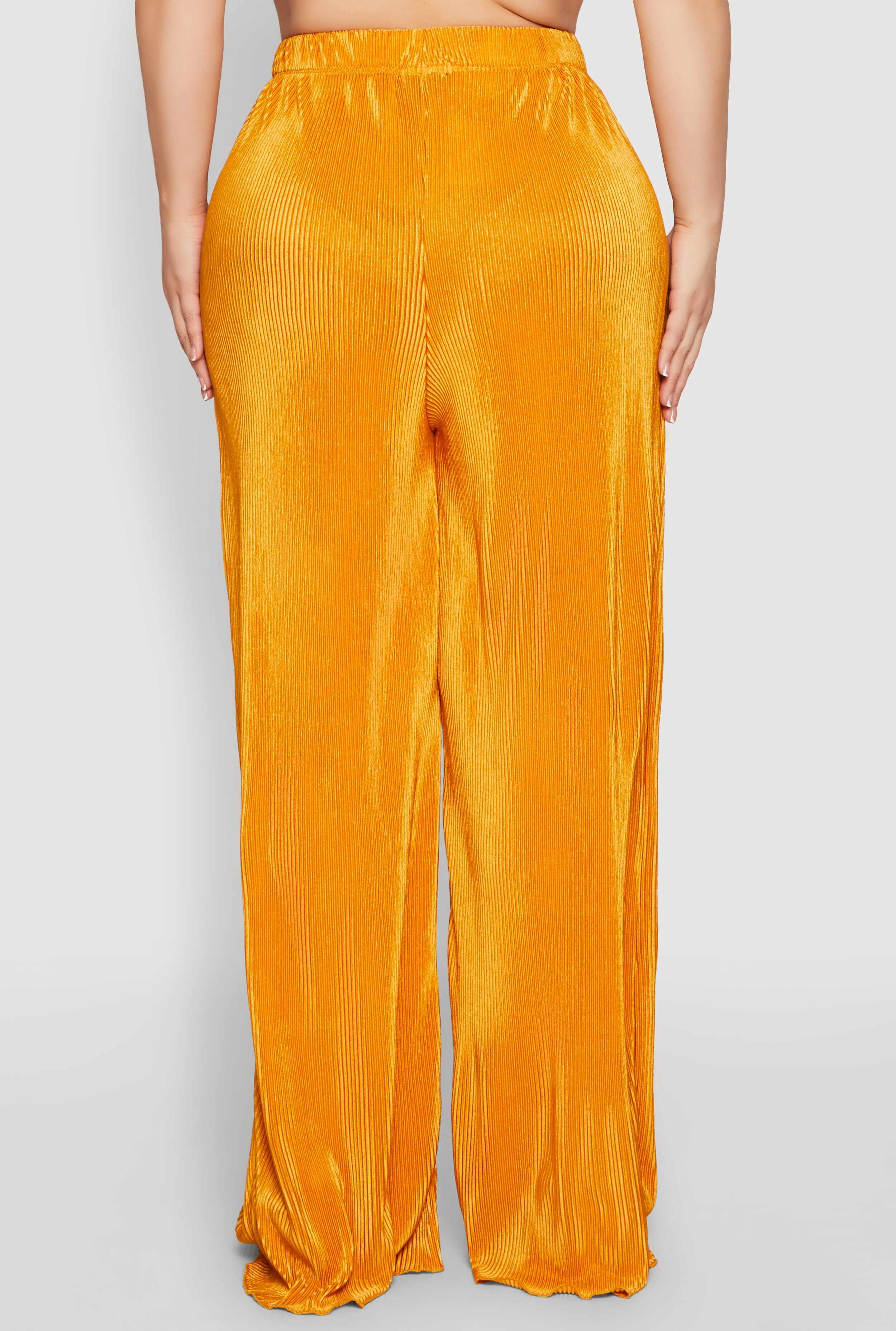 Plus Size Plisse Palazzo Pants