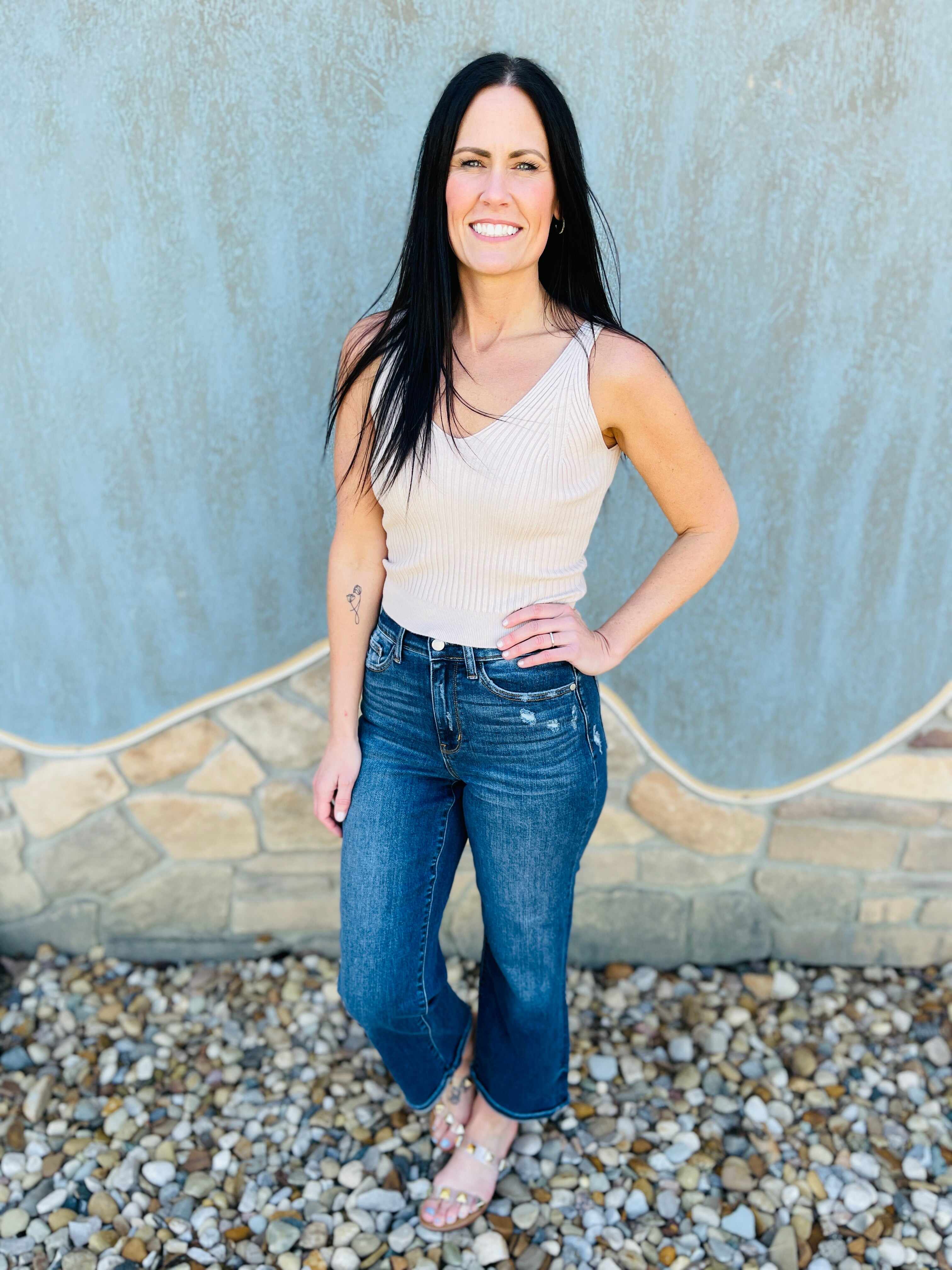REG/CURVY No Bad Days Cropped Wide Leg Jeans