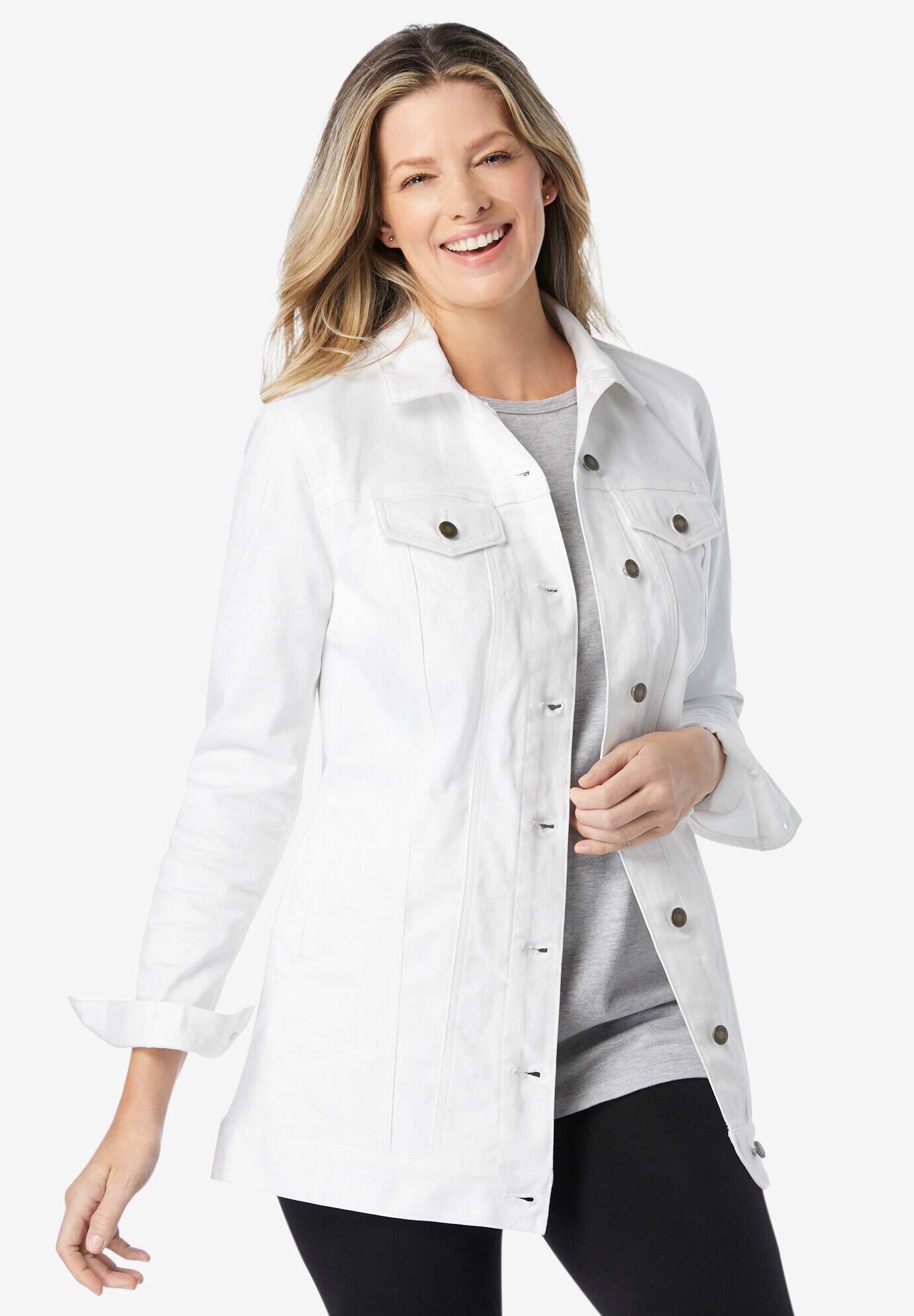 Long Stretch Denim Jacket